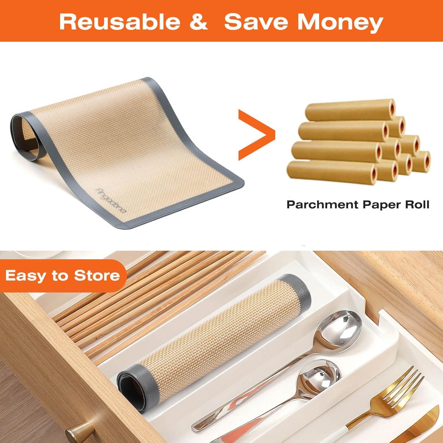 5 Tapetes de Silicona Angadona para Hornear Mediano Gris