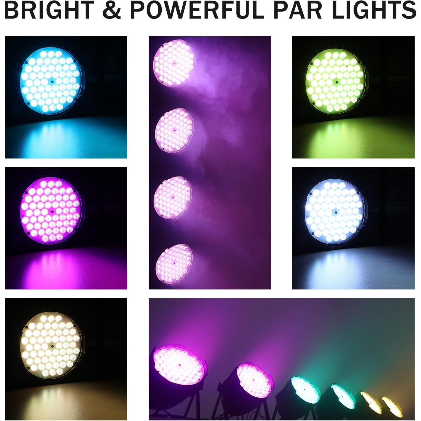Luces de escenario LED Big Dipper 54x3W RGB paquete de 4