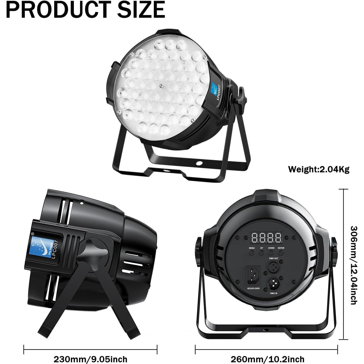 Luces de escenario LED Big Dipper 54x3W RGB paquete de 4