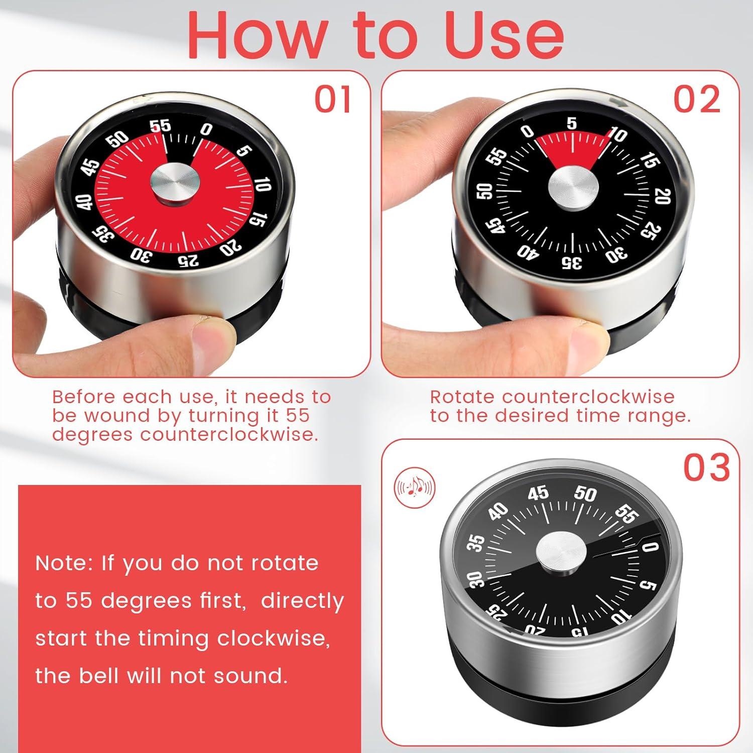 Temporizador Visual Magnético Relaxweex 60 Minutos Acero Inoxidable