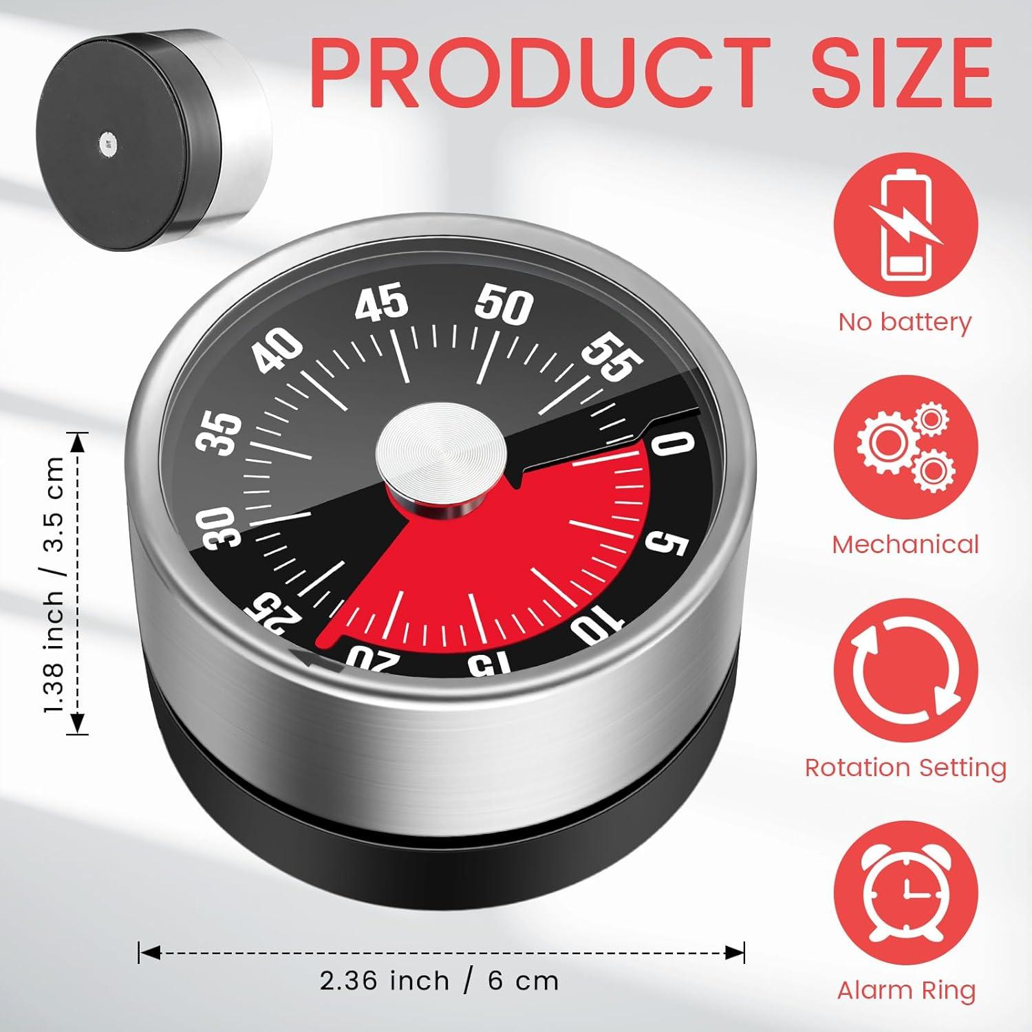 Temporizador Visual Magnético Relaxweex 60 Minutos Acero Inoxidable