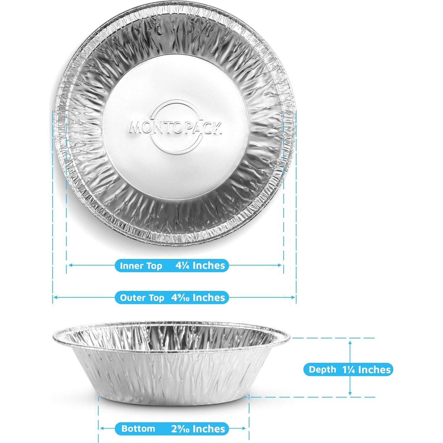 MontoPack 50 Sartenes Desechables de Aluminio 5" para Pastel