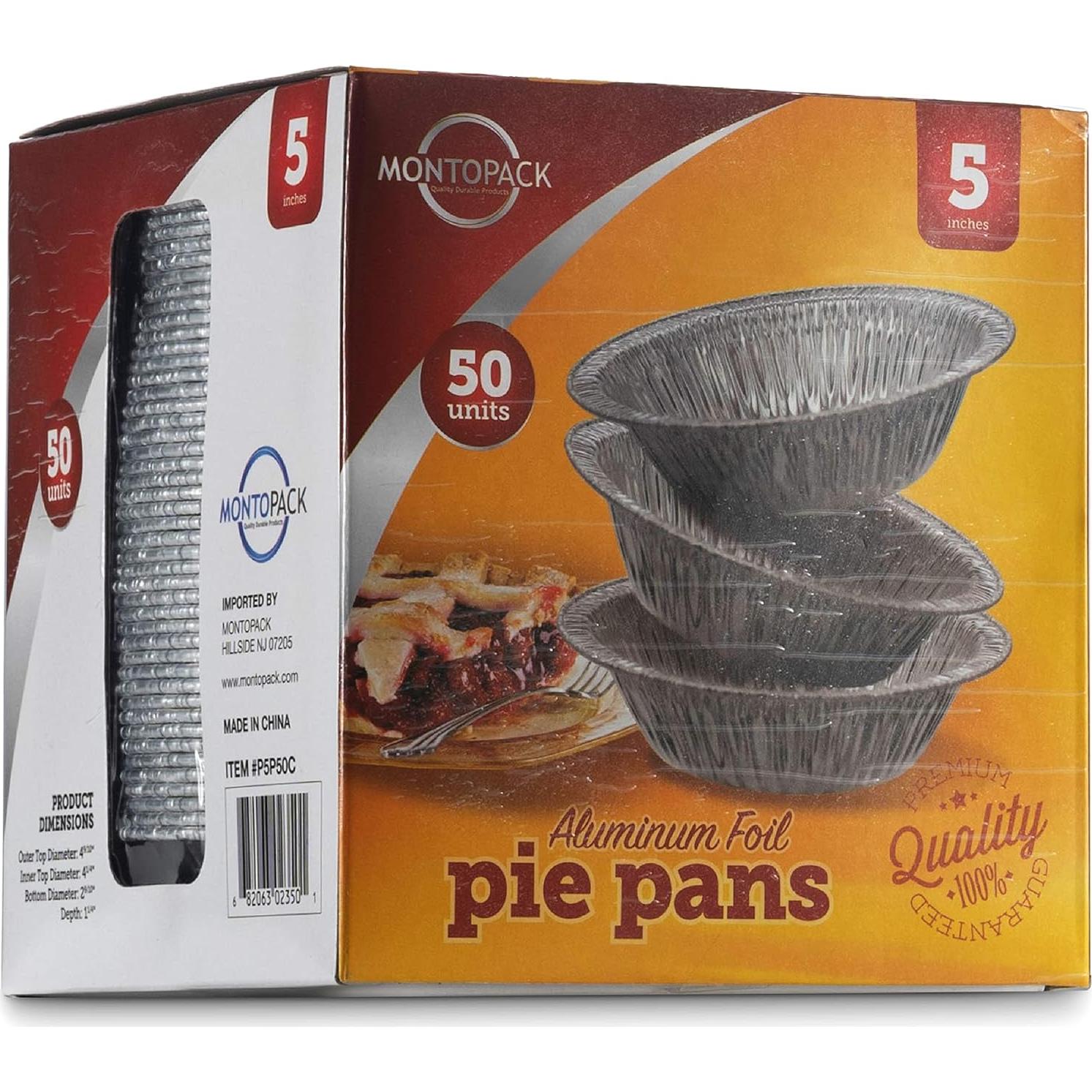 MontoPack 50 Sartenes Desechables de Aluminio 5" para Pastel