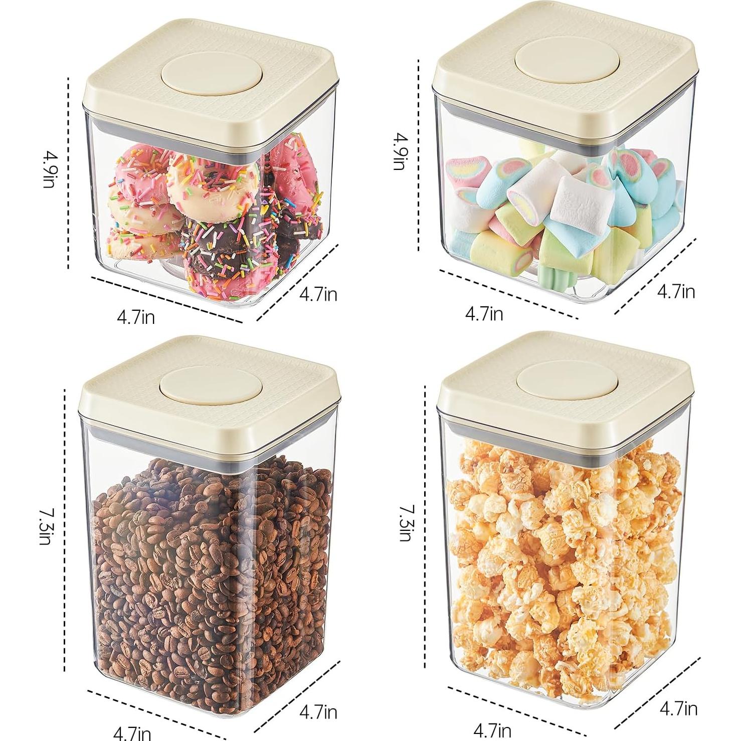 Contenedores de Almacenamiento Hermético UFORU 4 Pcs 1000ml y 1700ml