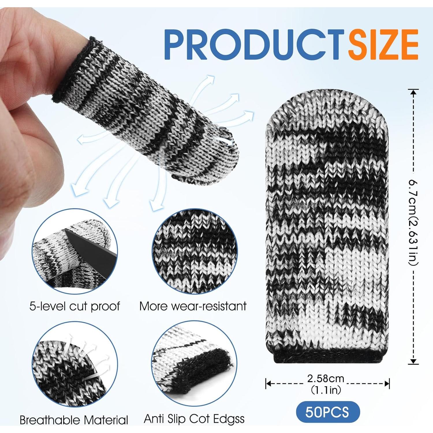 Mangas de Dedo Antideslizantes Dirvcp - 20 Unidades para Cocina y Jardinería