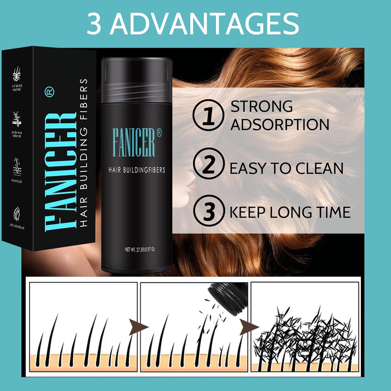 Polvo de Fibra Capilar Kavya 27.5g Marrón Oscuro Sin Fragancia