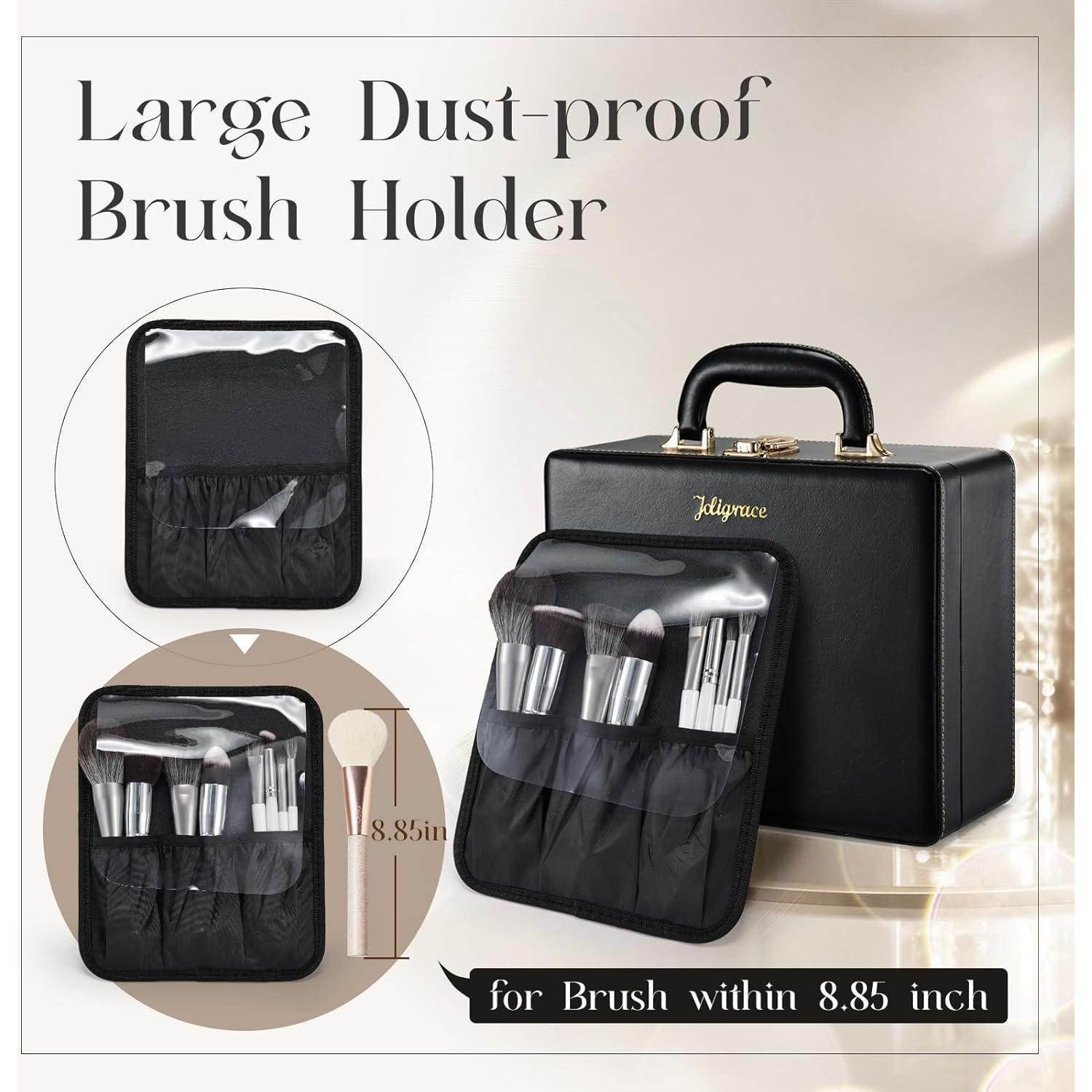 Estuche de Maquillaje de Viaje Joligrace Negro con Espejo