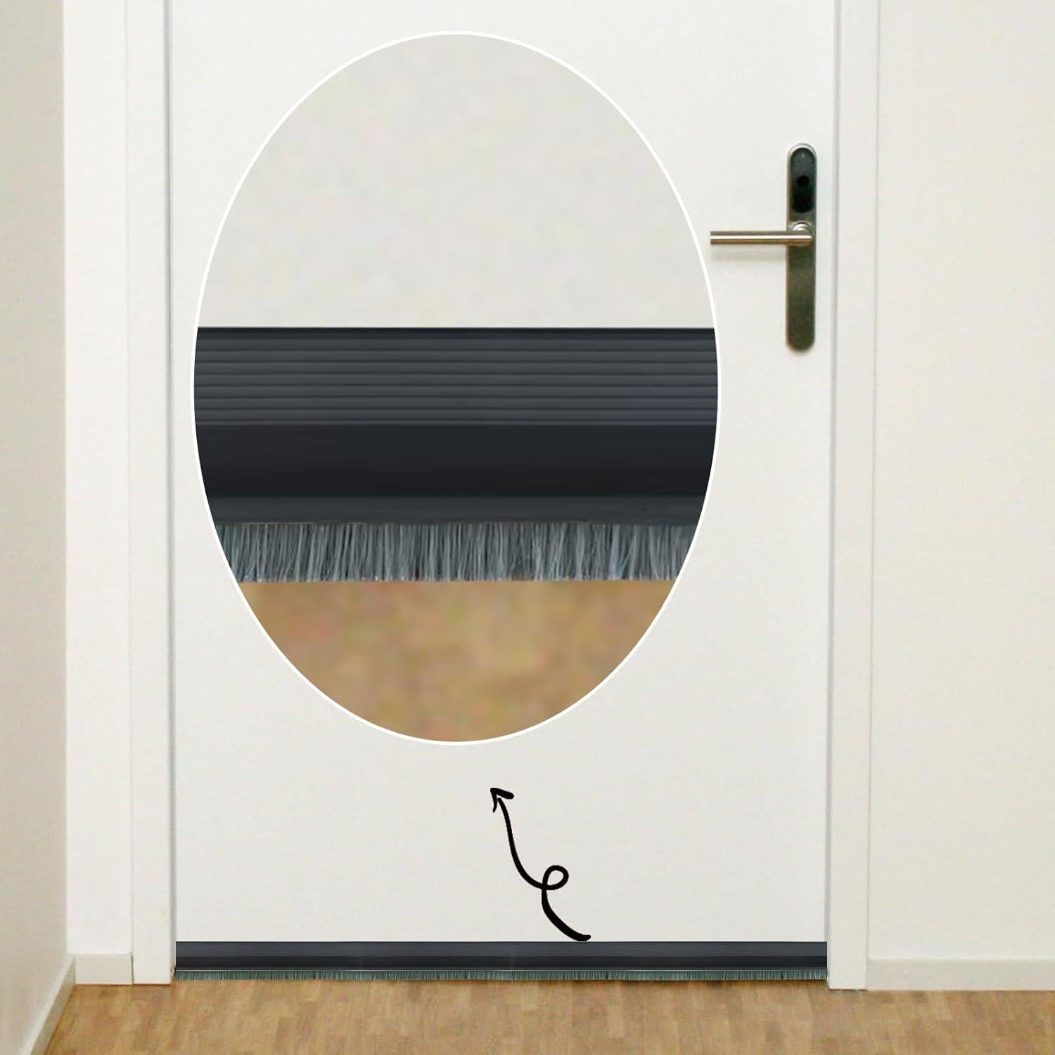 Tapón de Corrientes de Aire TXHOIHF 99 cm Negro con Cepillo