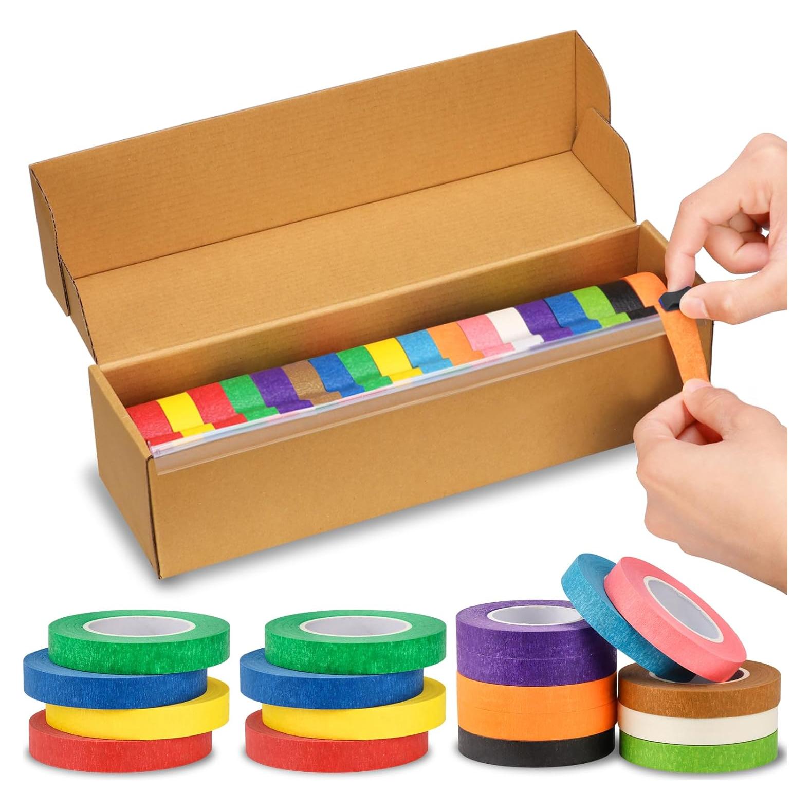 Cinta de Pintor de Colores XUWAIDSGN 18 Rollos 1.27 cm x 20.12 m