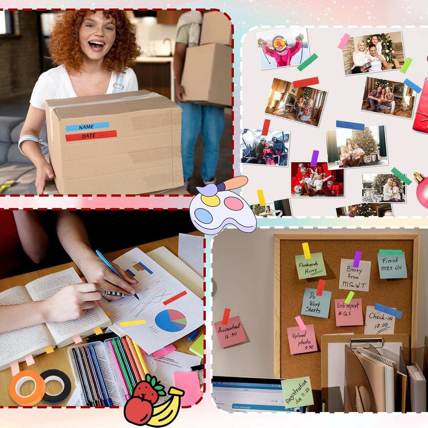 Cinta de Pintor de Colores XUWAIDSGN 18 Rollos 1.27 cm x 20.12 m