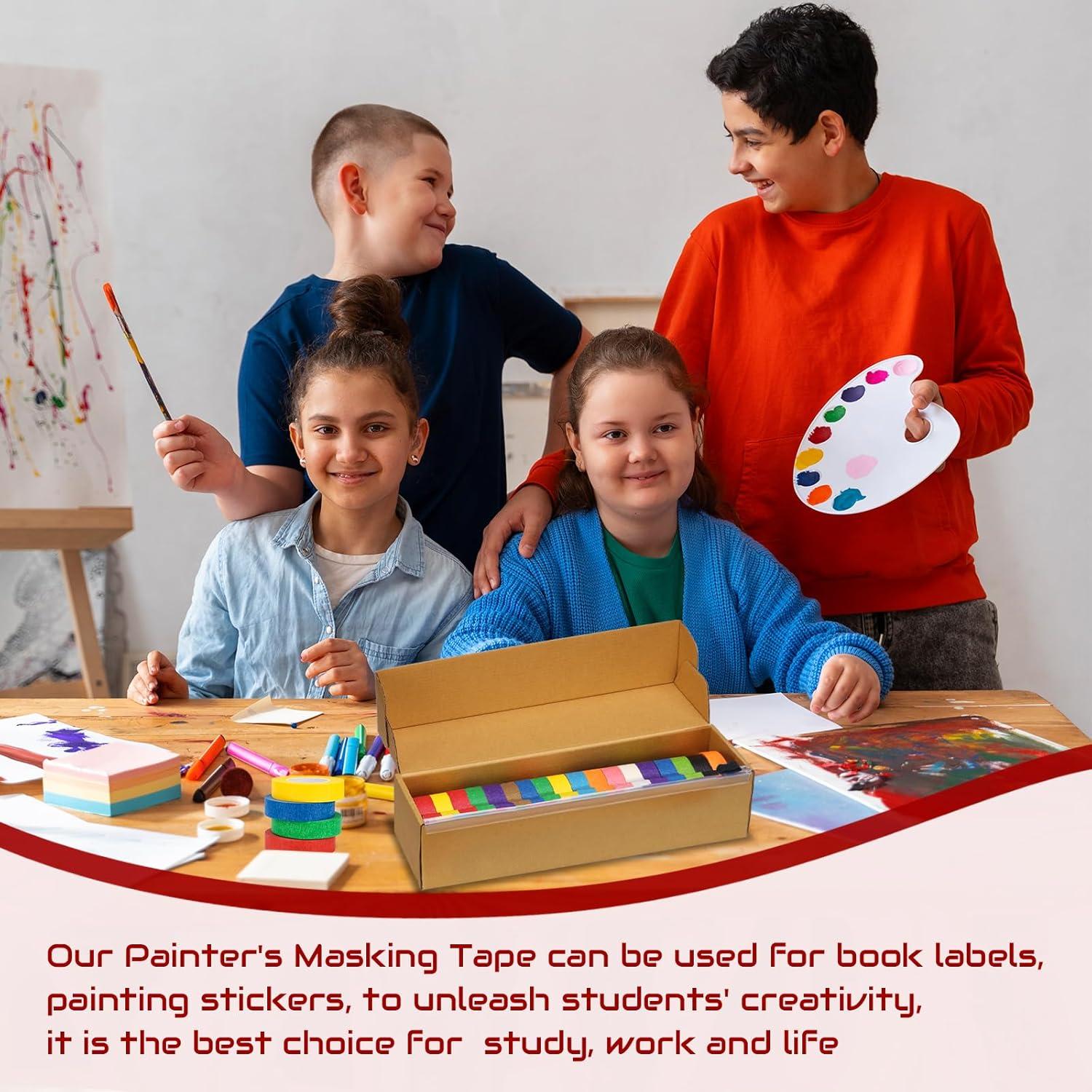 Cinta de Pintor de Colores XUWAIDSGN 18 Rollos 1.27 cm x 20.12 m