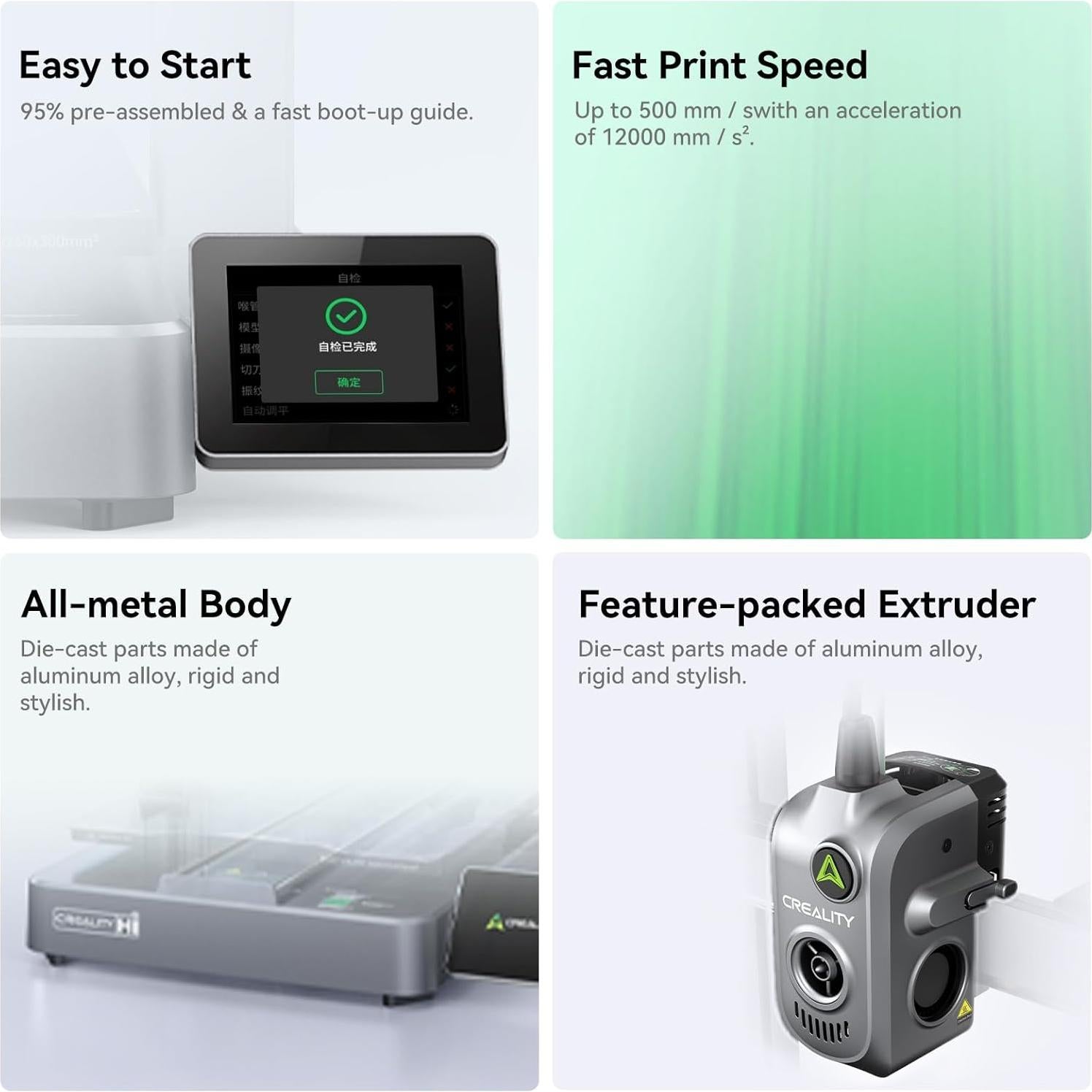 Impresora 3D Creality Hi Multicolor 12.53 kg, 500 mm/s