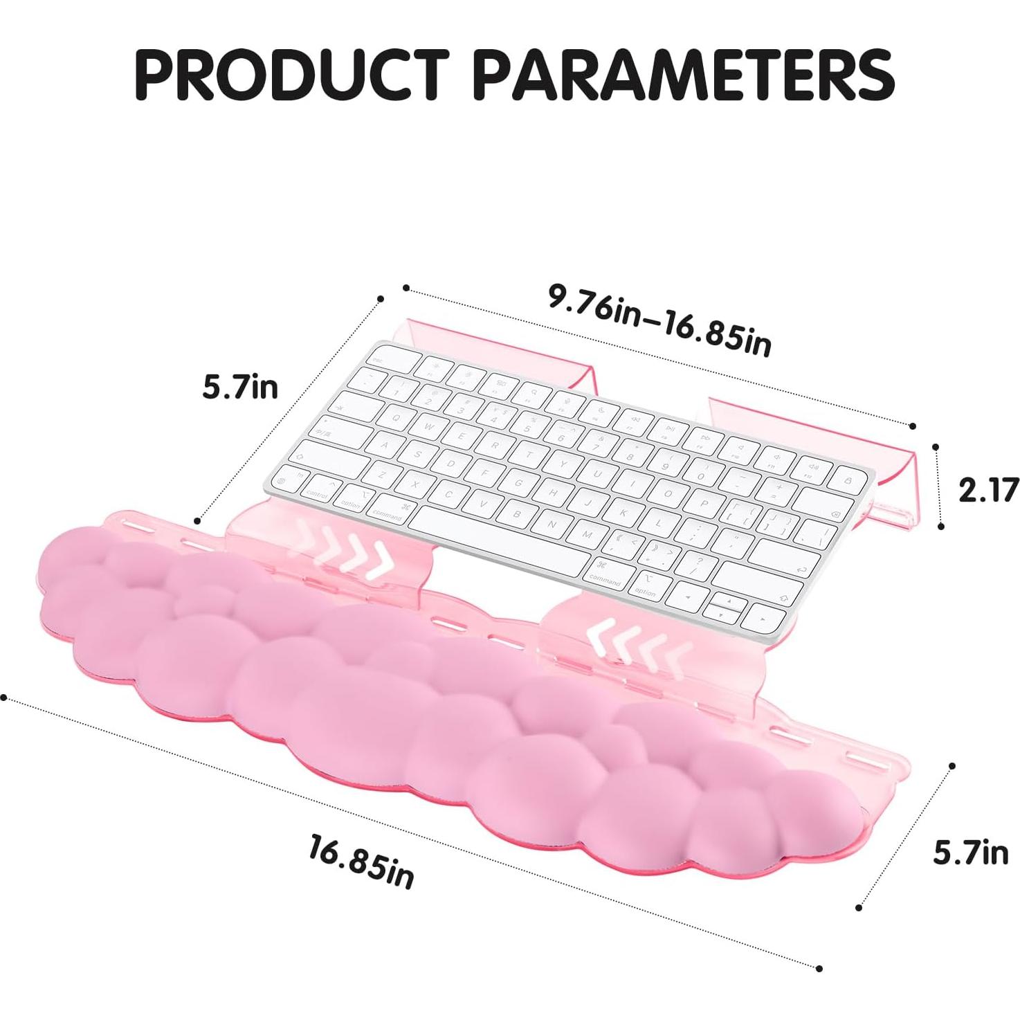 Reposamuñecas Ergonómico RQUOIRE Nube Rosa Ajustable 24.8-42.8cm