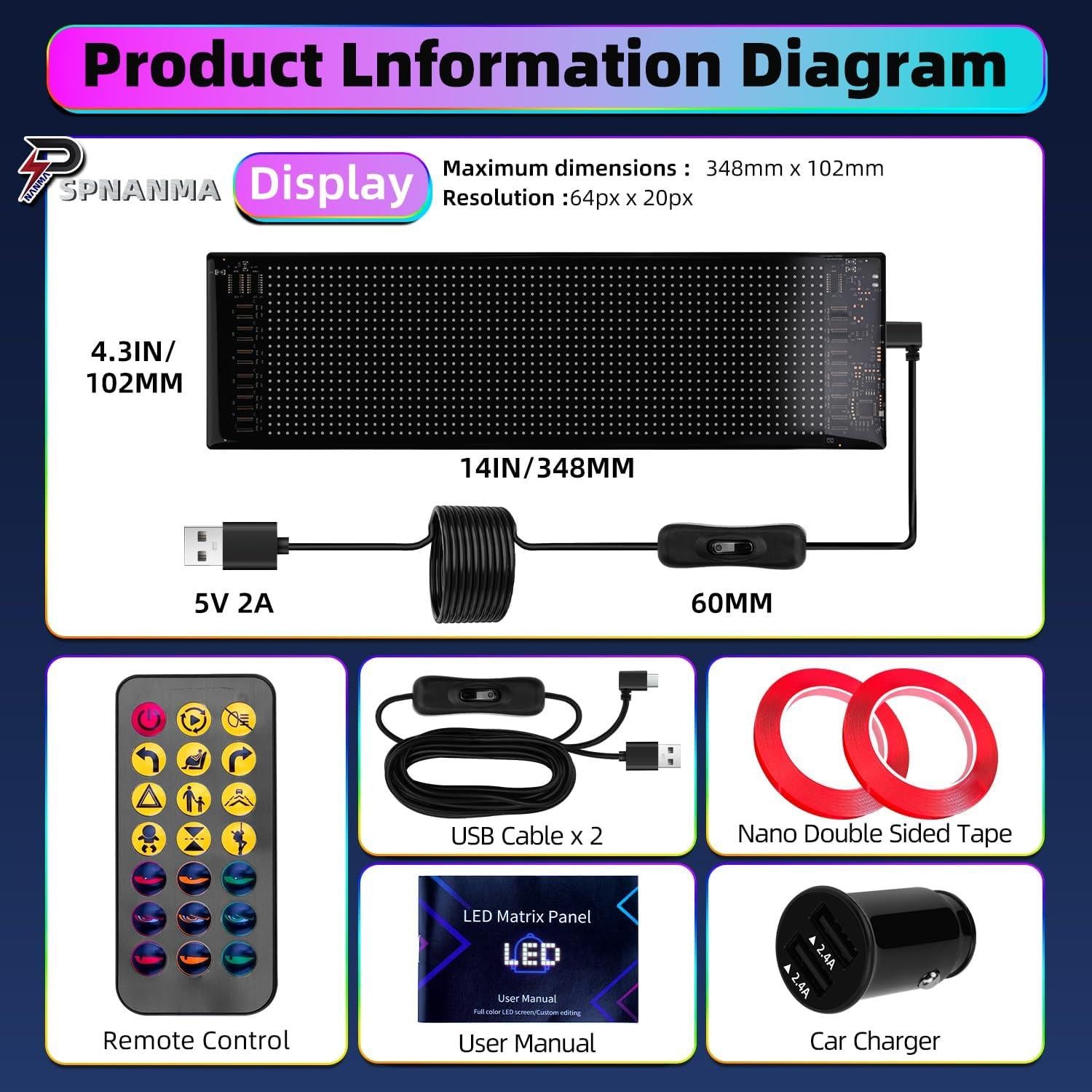 Ojos Diabólicos LED Programables SPNANMA 2 Piezas 35.56 cm