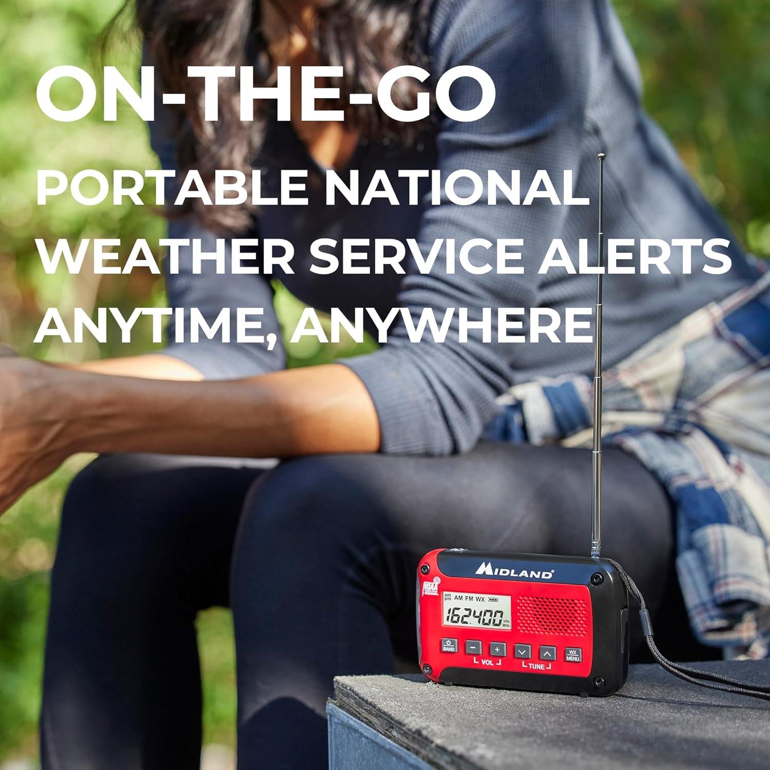 Radio Meteorológica Midland ER10VP con Linterna y Alerta SOS