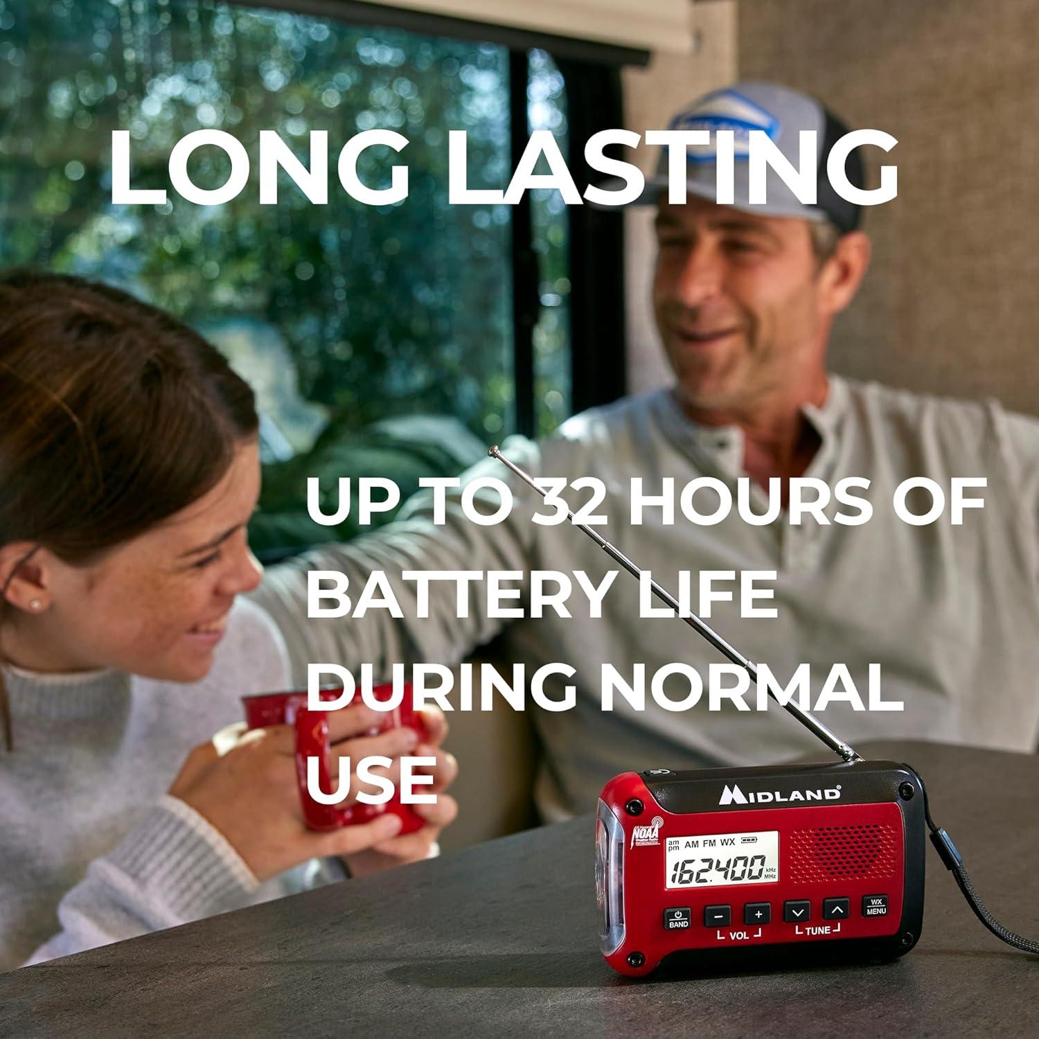 Radio Meteorológica Midland ER10VP con Linterna y Alerta SOS