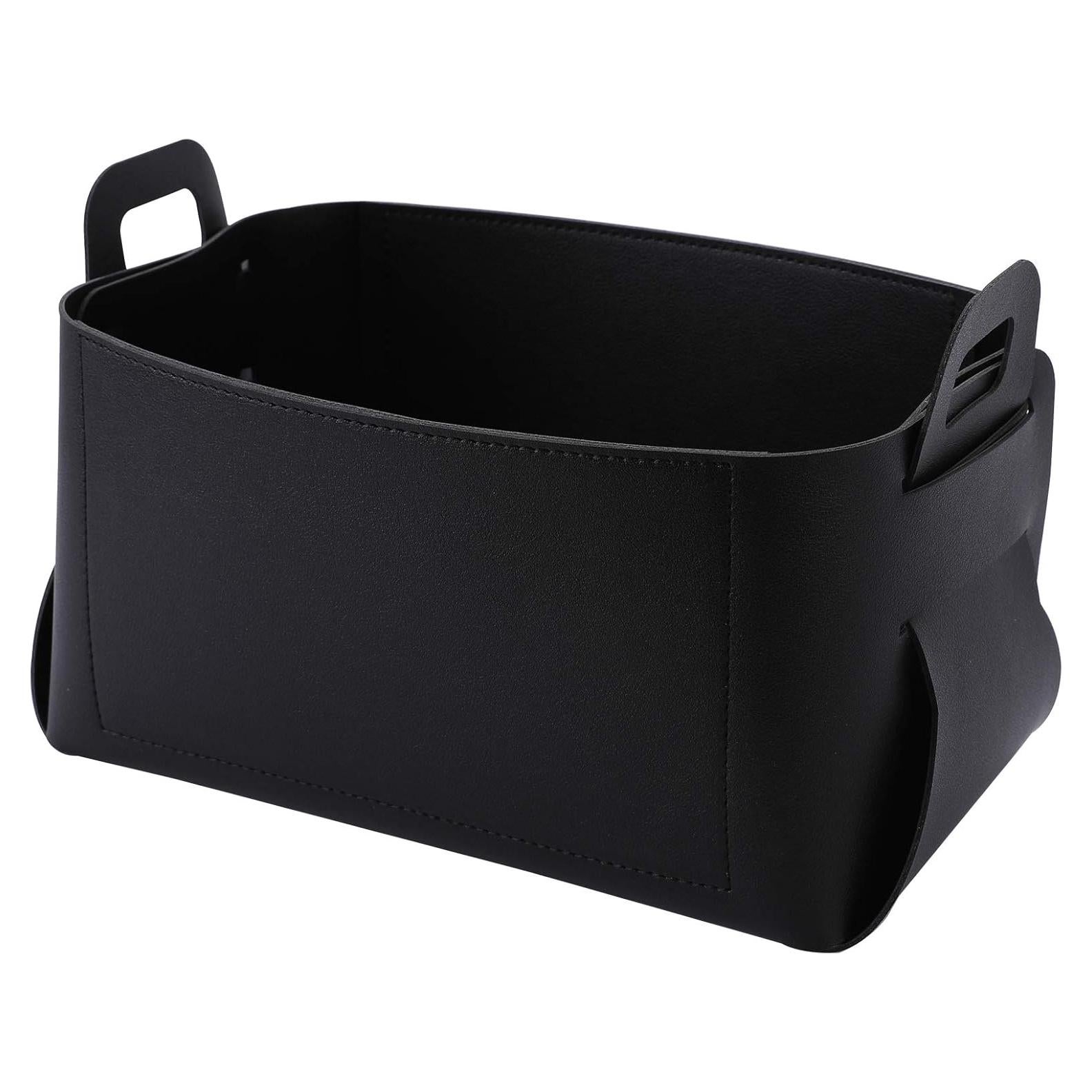 Leather Valet Tray, Jewelry Tray, Catchall Tray, Desktop Storage Organizer, Bedside Caddy for Men Key Wallet Watch Coin Phone Change, Candy Holder Sundries Tray, Convenient for Travel (Black 1)