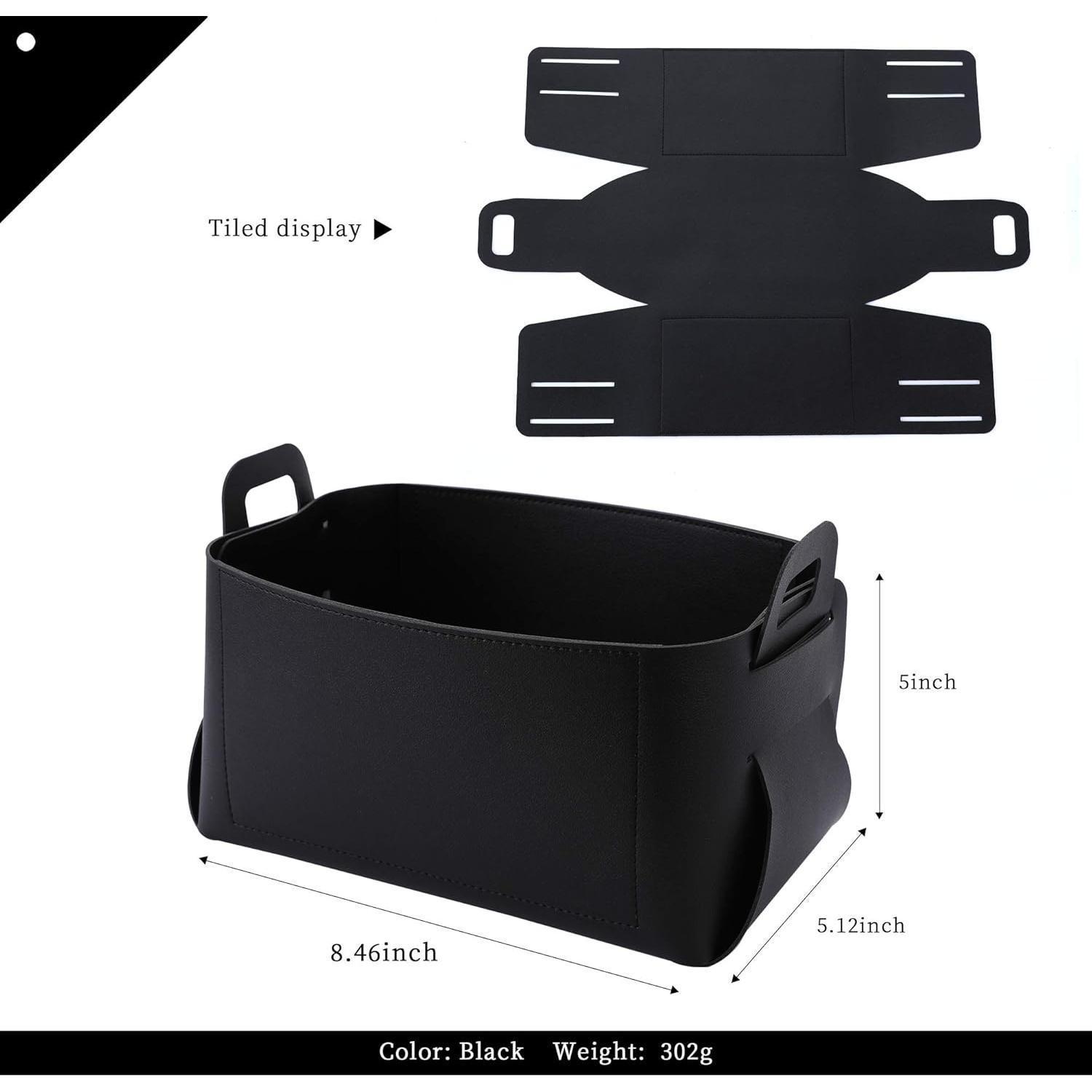 Leather Valet Tray, Jewelry Tray, Catchall Tray, Desktop Storage Organizer, Bedside Caddy for Men Key Wallet Watch Coin Phone Change, Candy Holder Sundries Tray, Convenient for Travel (Black 1)