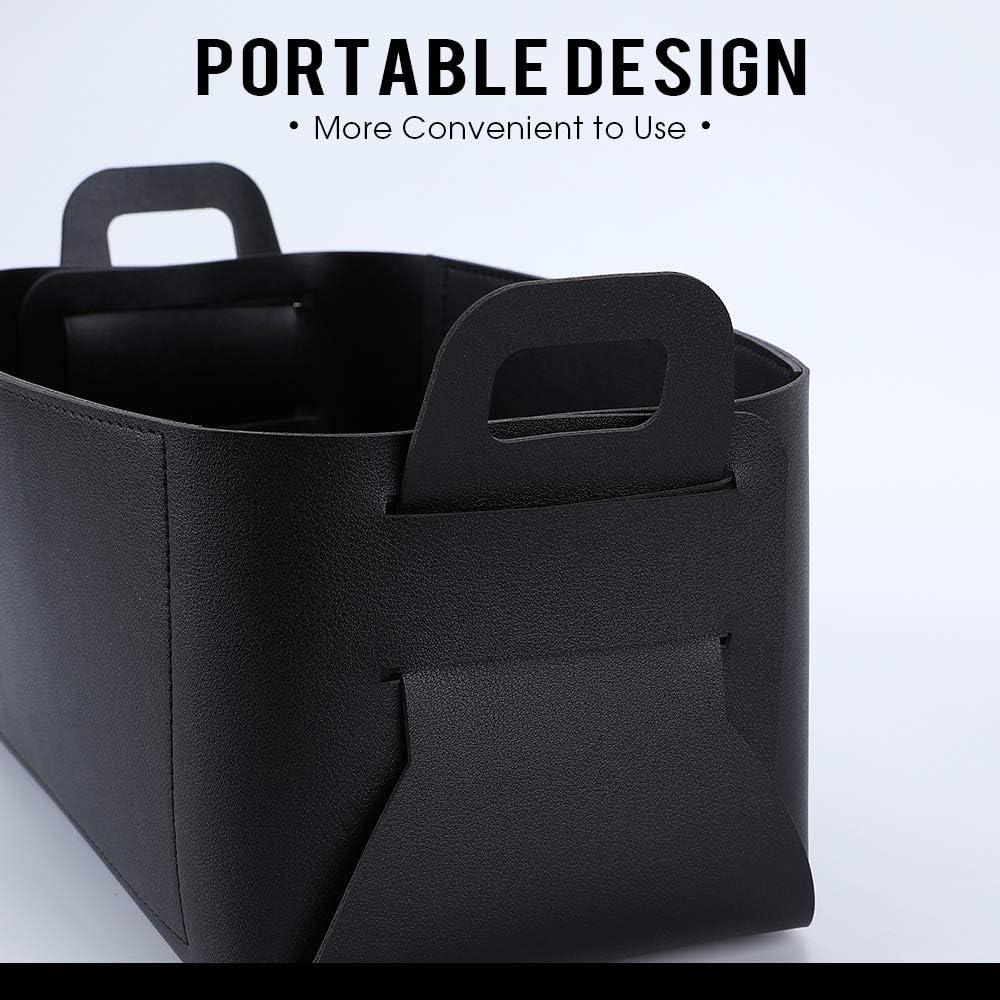 Leather Valet Tray, Jewelry Tray, Catchall Tray, Desktop Storage Organizer, Bedside Caddy for Men Key Wallet Watch Coin Phone Change, Candy Holder Sundries Tray, Convenient for Travel (Black 1)