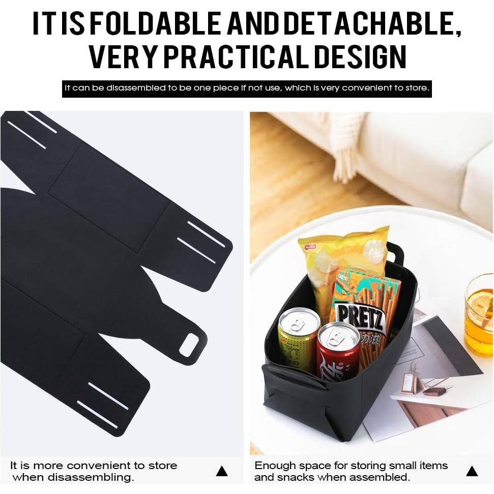 Leather Valet Tray, Jewelry Tray, Catchall Tray, Desktop Storage Organizer, Bedside Caddy for Men Key Wallet Watch Coin Phone Change, Candy Holder Sundries Tray, Convenient for Travel (Black 1)