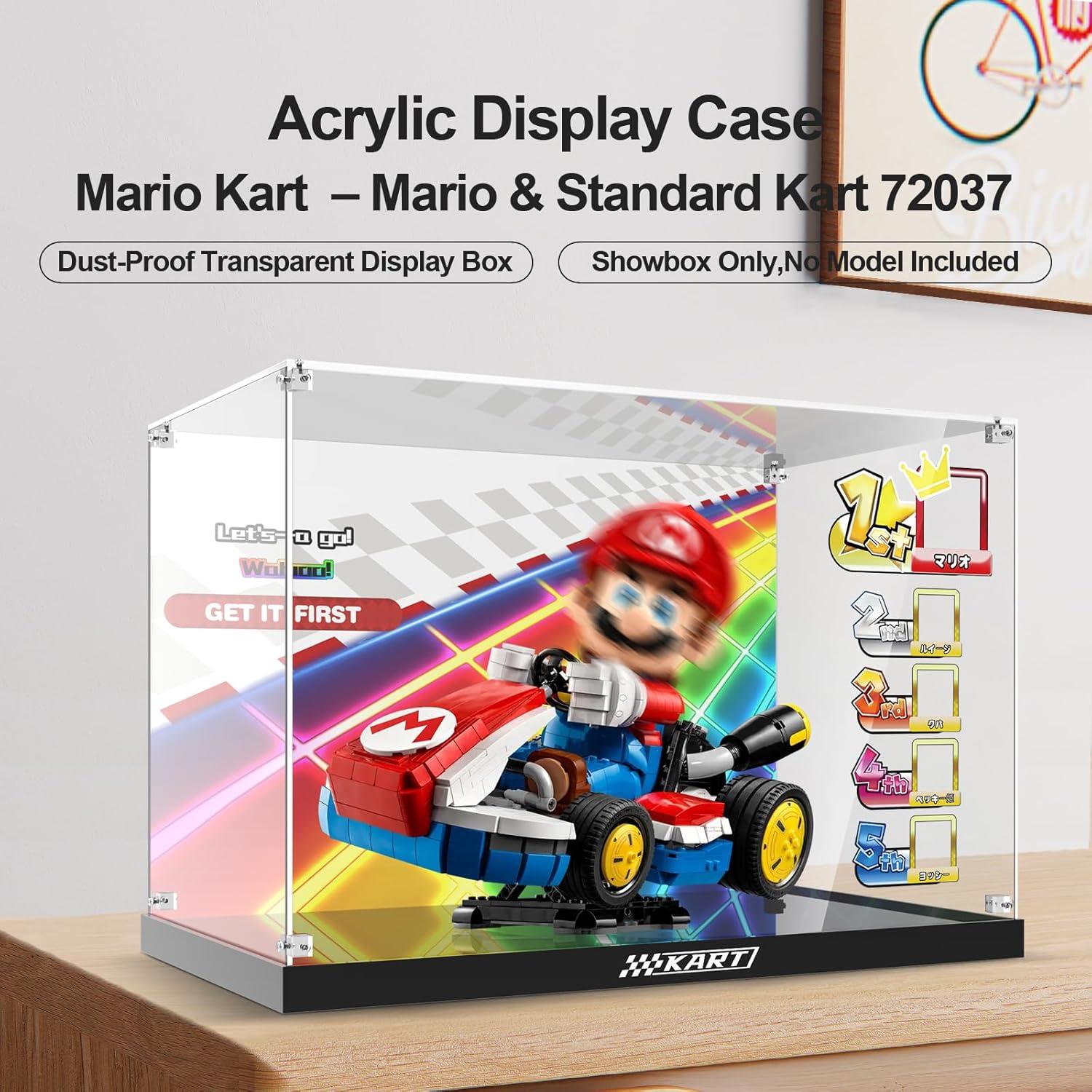 Caja de Exhibición Acrílica NAOCARD para Lego 72037 Mario Kart