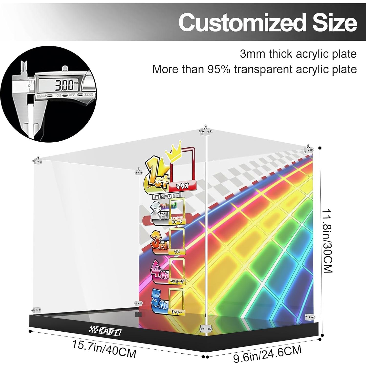 Caja de Exhibición Acrílica NAOCARD para Lego 72037 Mario Kart