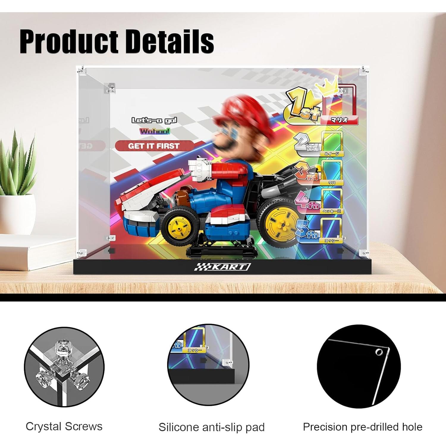 Caja de Exhibición Acrílica NAOCARD para Lego 72037 Mario Kart