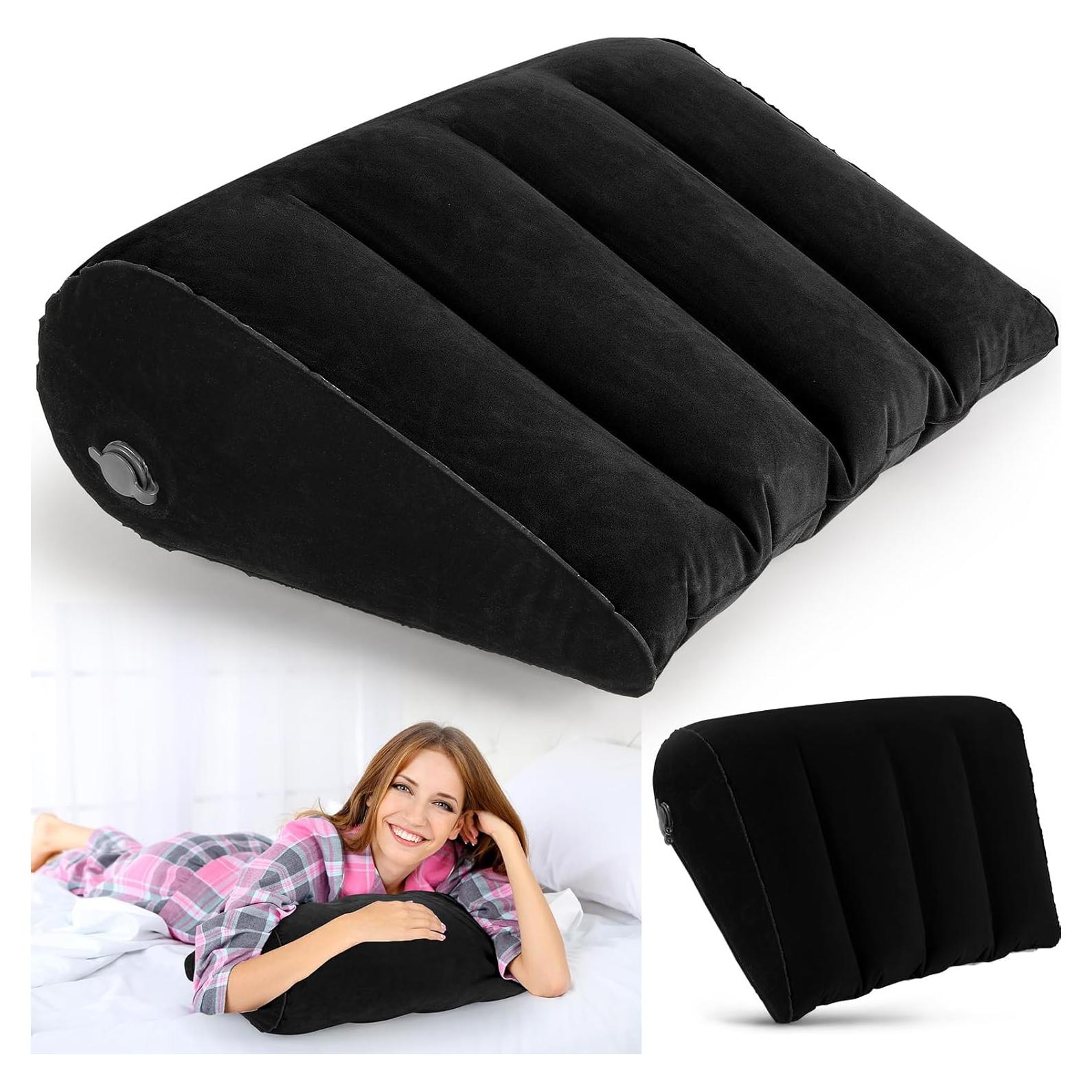 Cojín Inflable en Cuña USHMA para Viajar y Dormir - Negro