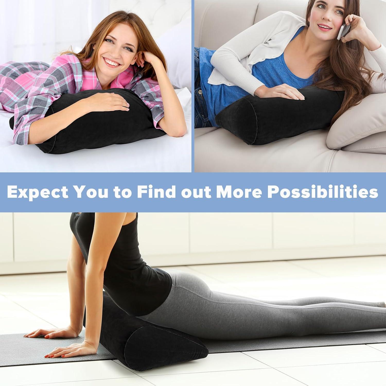 Cojín Inflable en Cuña USHMA para Viajar y Dormir - Negro