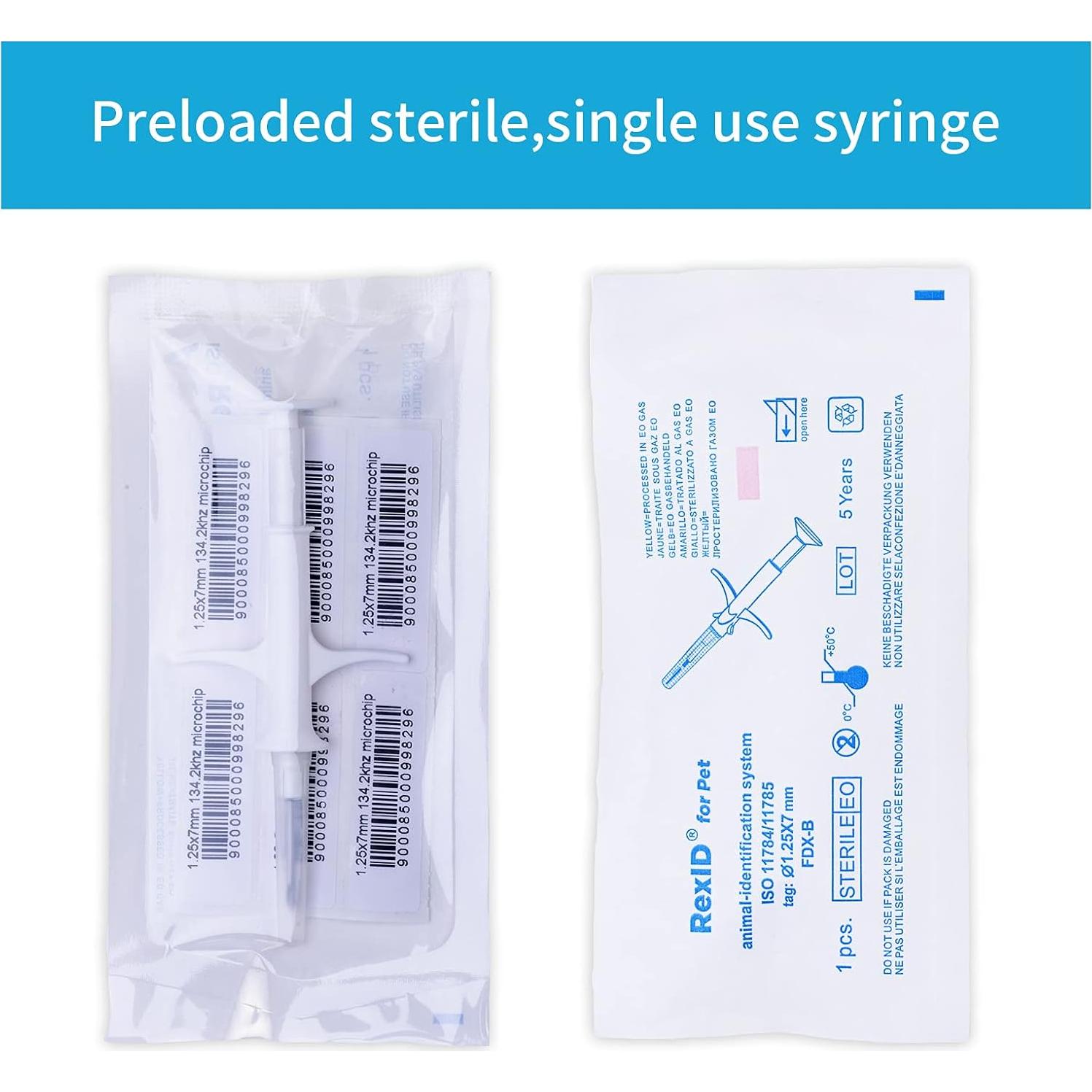 Microchip para Mascotas RexID 1.25mm con Etiqueta ID