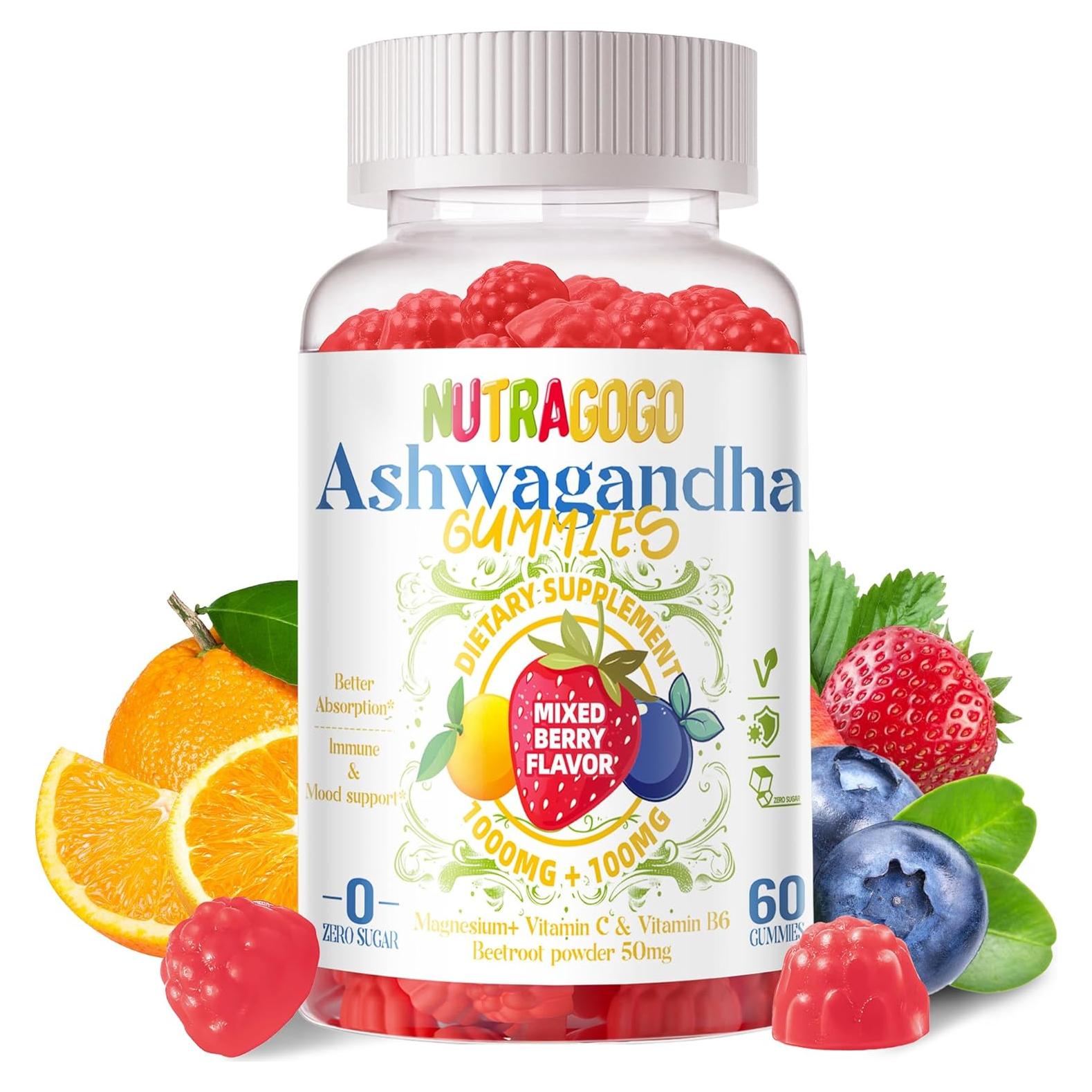 Gomitas de Ashwagandha y Vitamina D3 NUTRAGOGO 60 Unidades