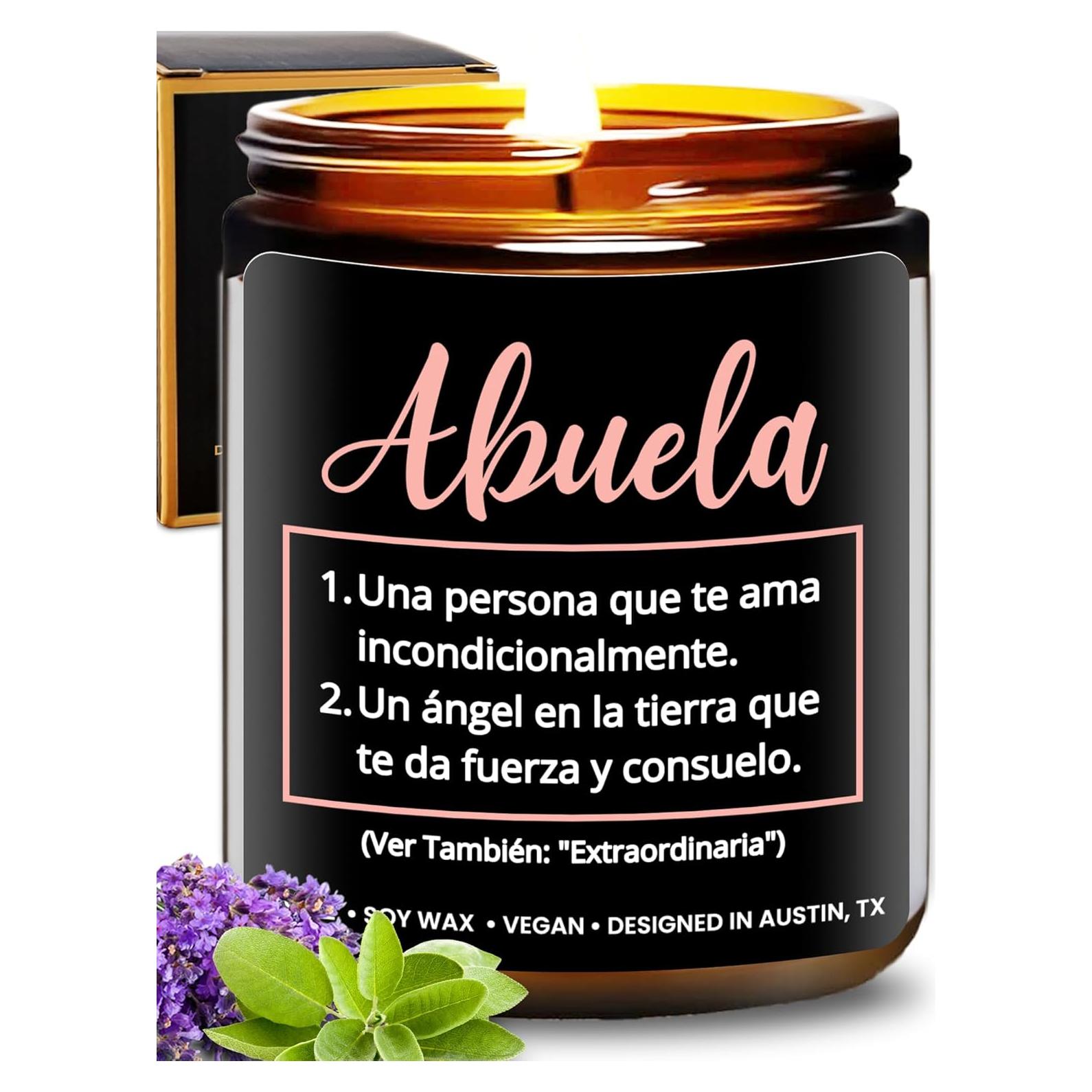 Vela Aromática Rosa Vila 9 oz Lavanda y Salvia para Abuela