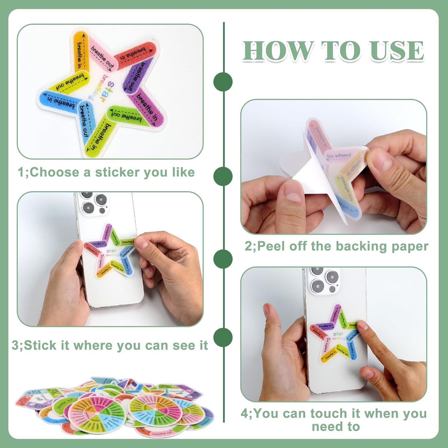 36 Stickers Calmantes Sensoriales Sondeng para Alivio de Ansiedad