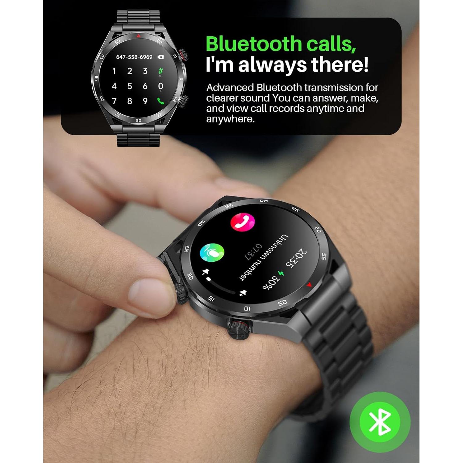 Reloj Inteligente EarlySincere T80 para Hombres - Monitoreo Salud