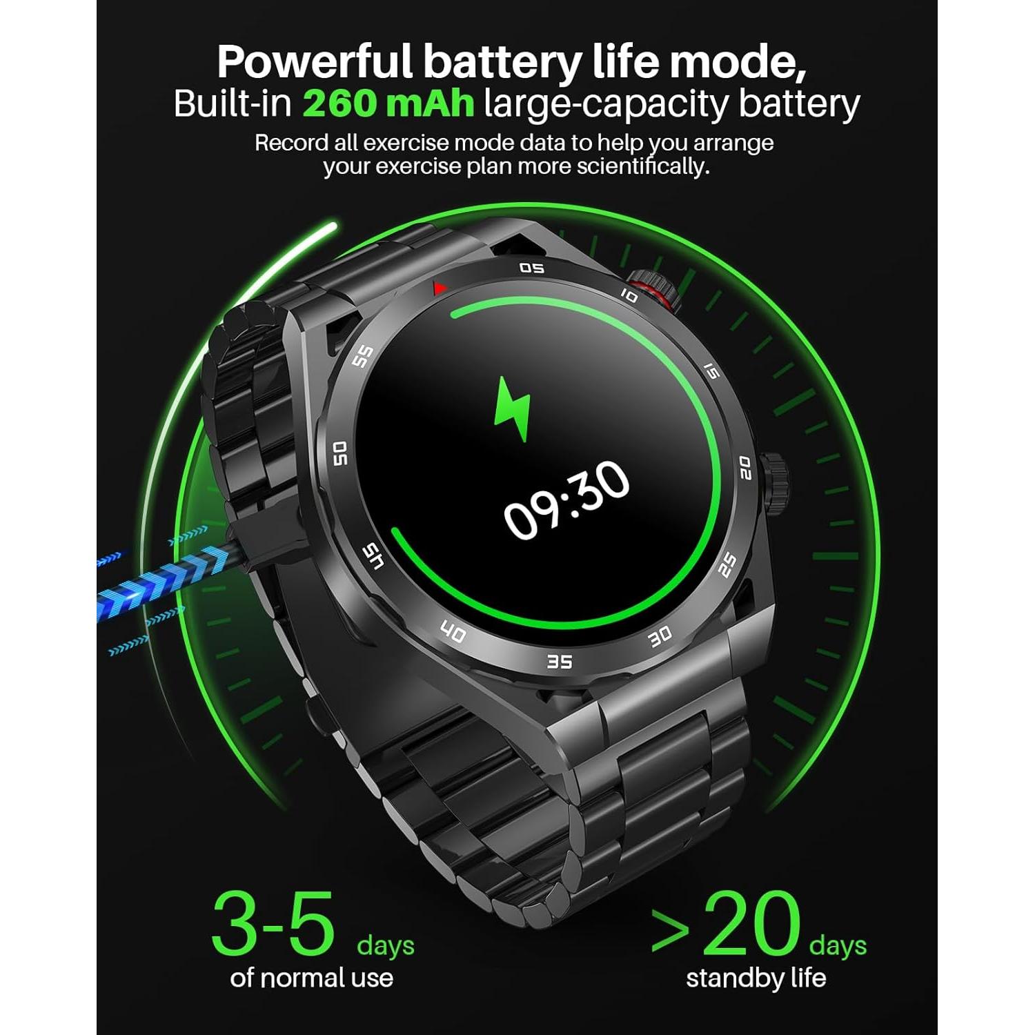 Reloj Inteligente EarlySincere T80 para Hombres - Monitoreo Salud