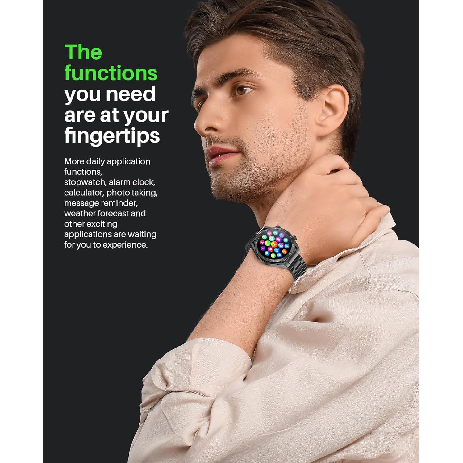 Reloj Inteligente EarlySincere T80 para Hombres - Monitoreo Salud