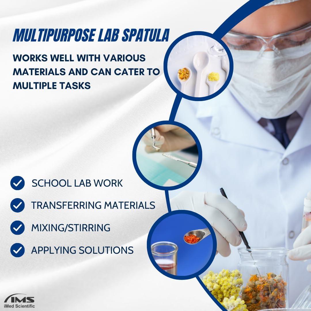 Cuchara plana de acero inoxidable IMED 20.32 cm para laboratorio