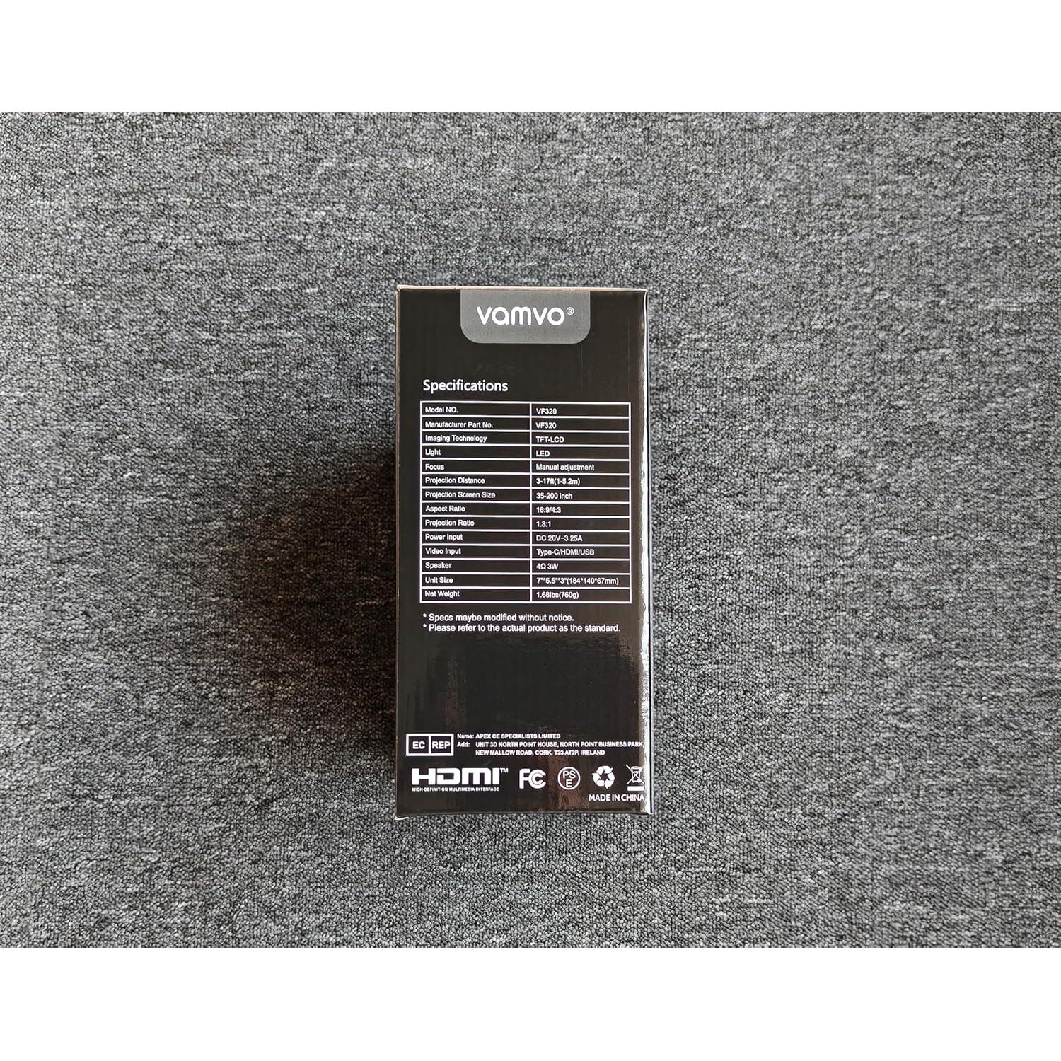 Proyector portátil Vamvo VF320 WiFi 1080P 200" cine en casa