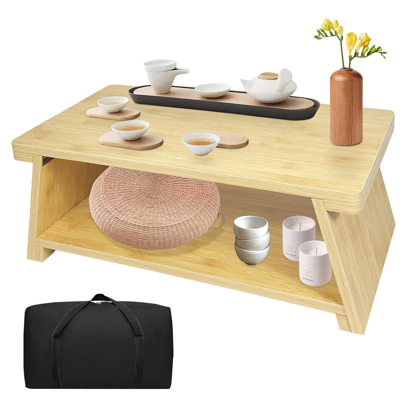 Mesa de Meditación Plegable Koretech Color Bambú 22.86 cm