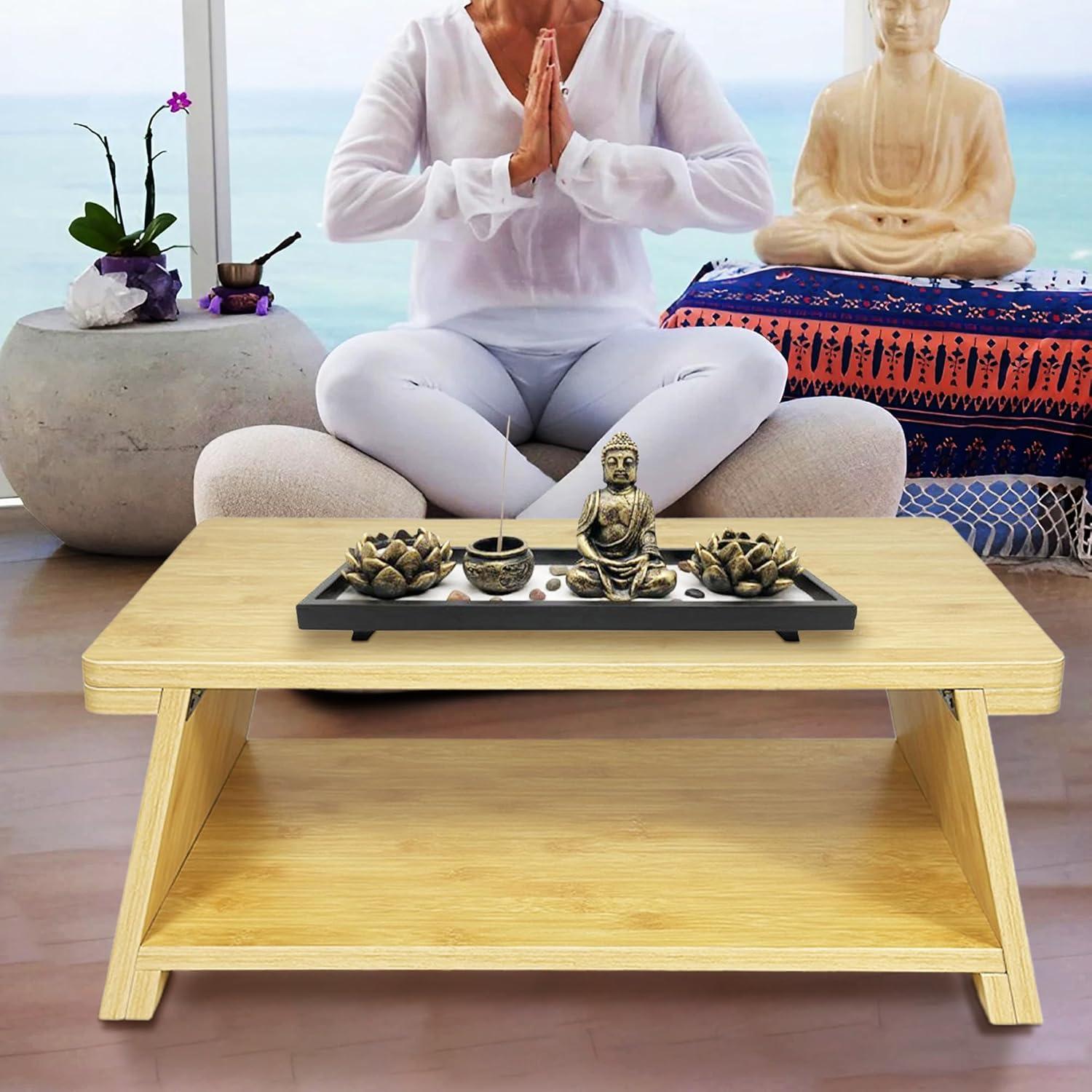 Mesa de Meditación Plegable Koretech Color Bambú 22.86 cm