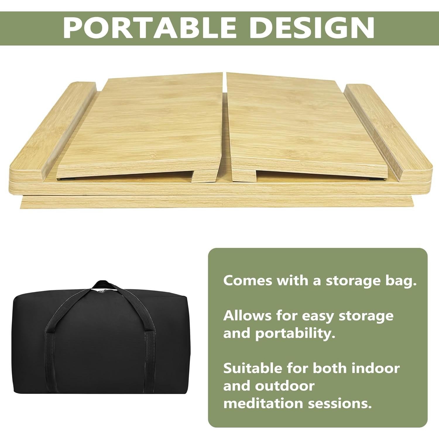 Mesa de Meditación Plegable Koretech Color Bambú 22.86 cm