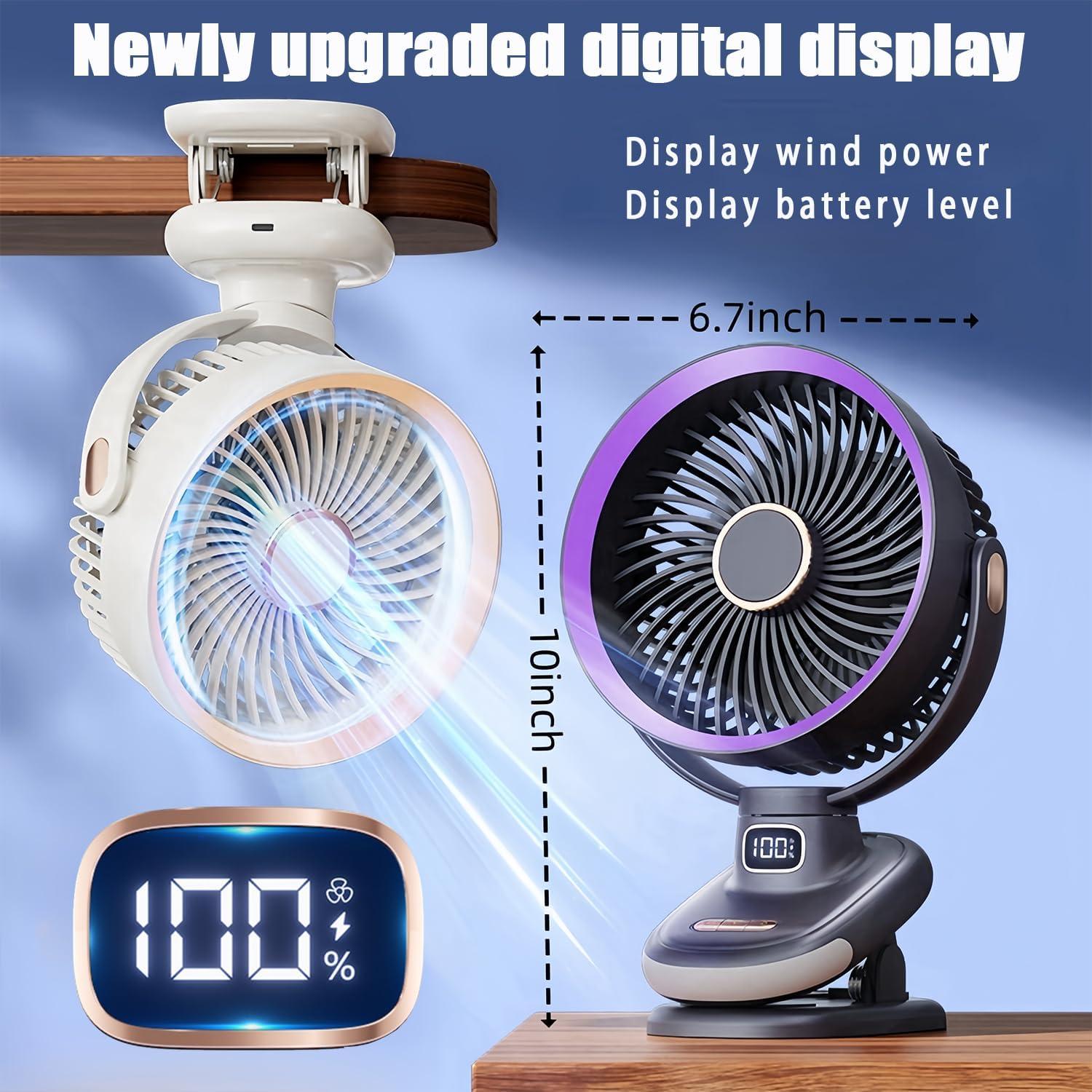 Ventilador de mesa recargable Earthuses 10" 5 velocidades USB