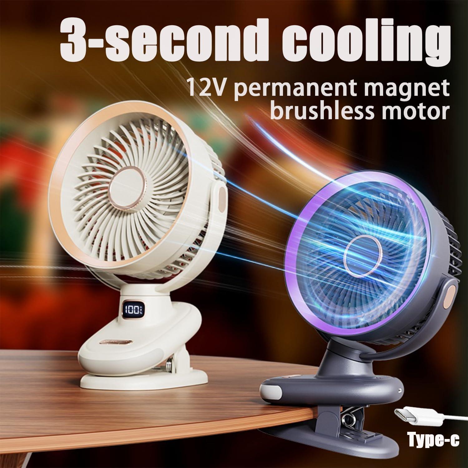 Ventilador de mesa recargable Earthuses 10" 5 velocidades USB