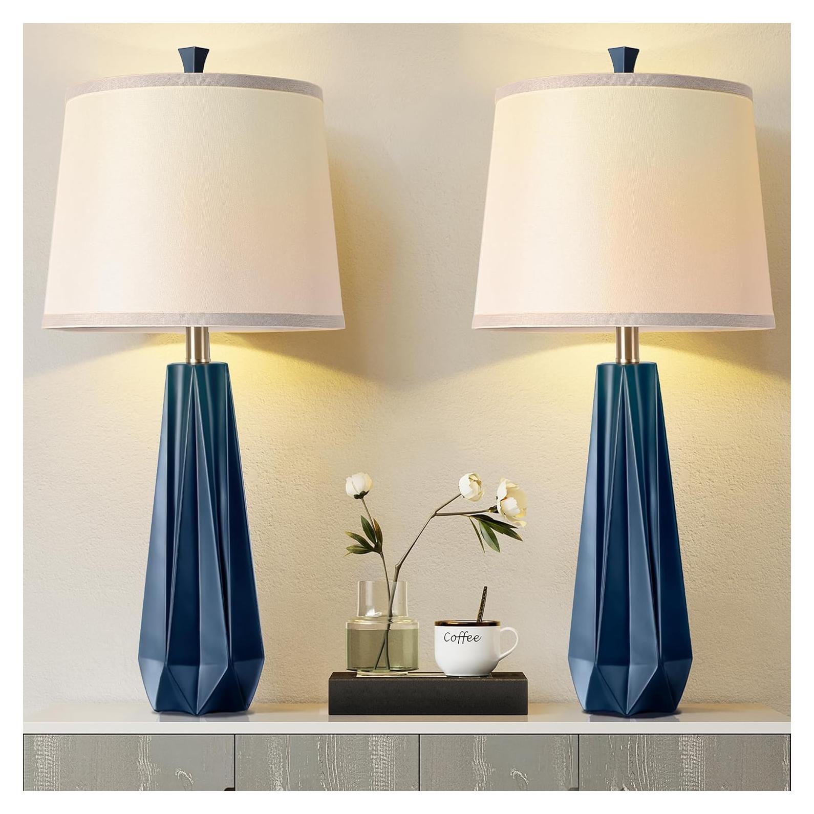 Conjunto de 2 Lámparas de Mesa WIHTU Azul Marino 68.5cm