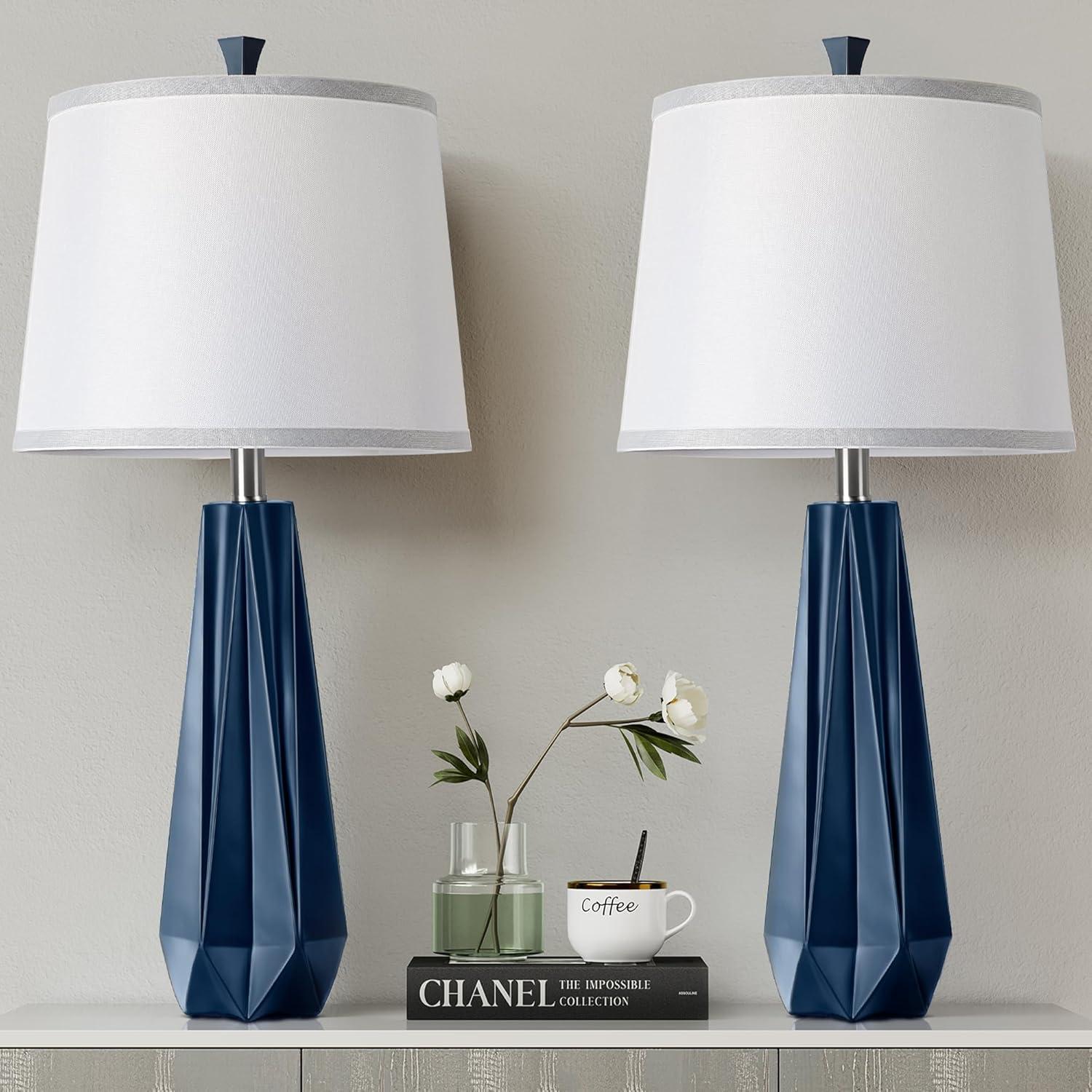 Conjunto de 2 Lámparas de Mesa WIHTU Azul Marino 68.5cm