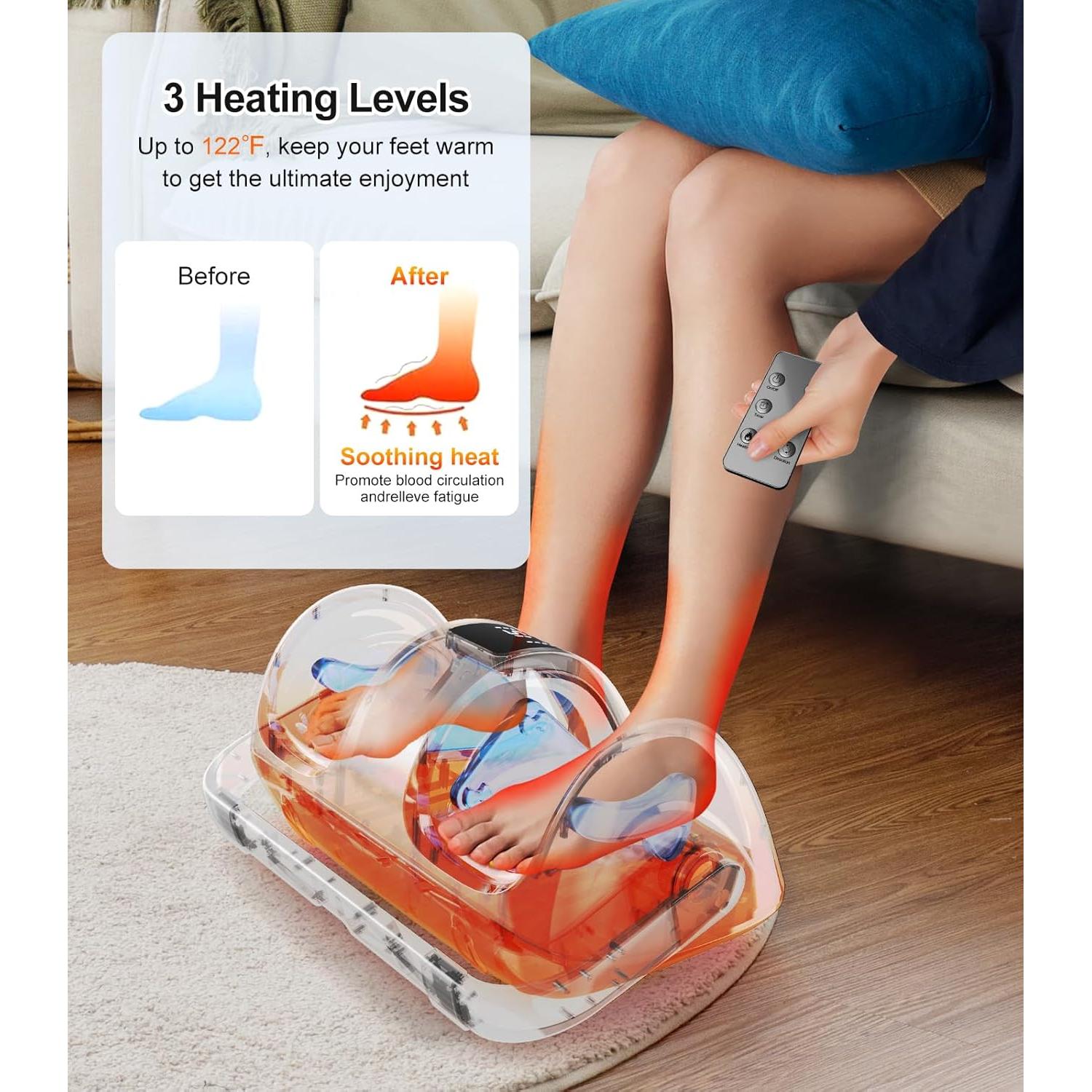 Masajeador de Pies Shiatsu Caresky FM801 con Calor y Control Remoto