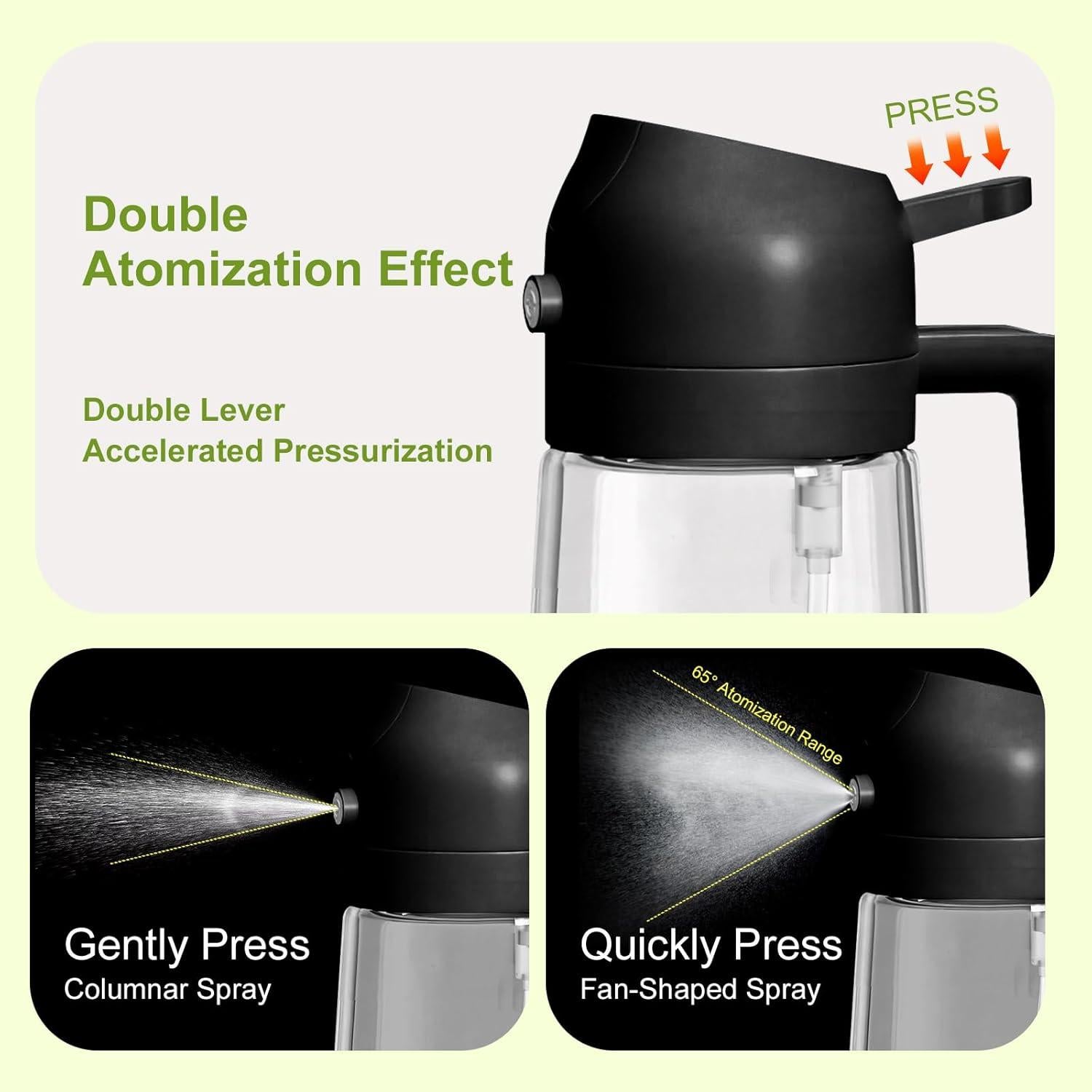 Dispensador de Aceite 2 en 1 Kaemi 470ml Negro para Cocina