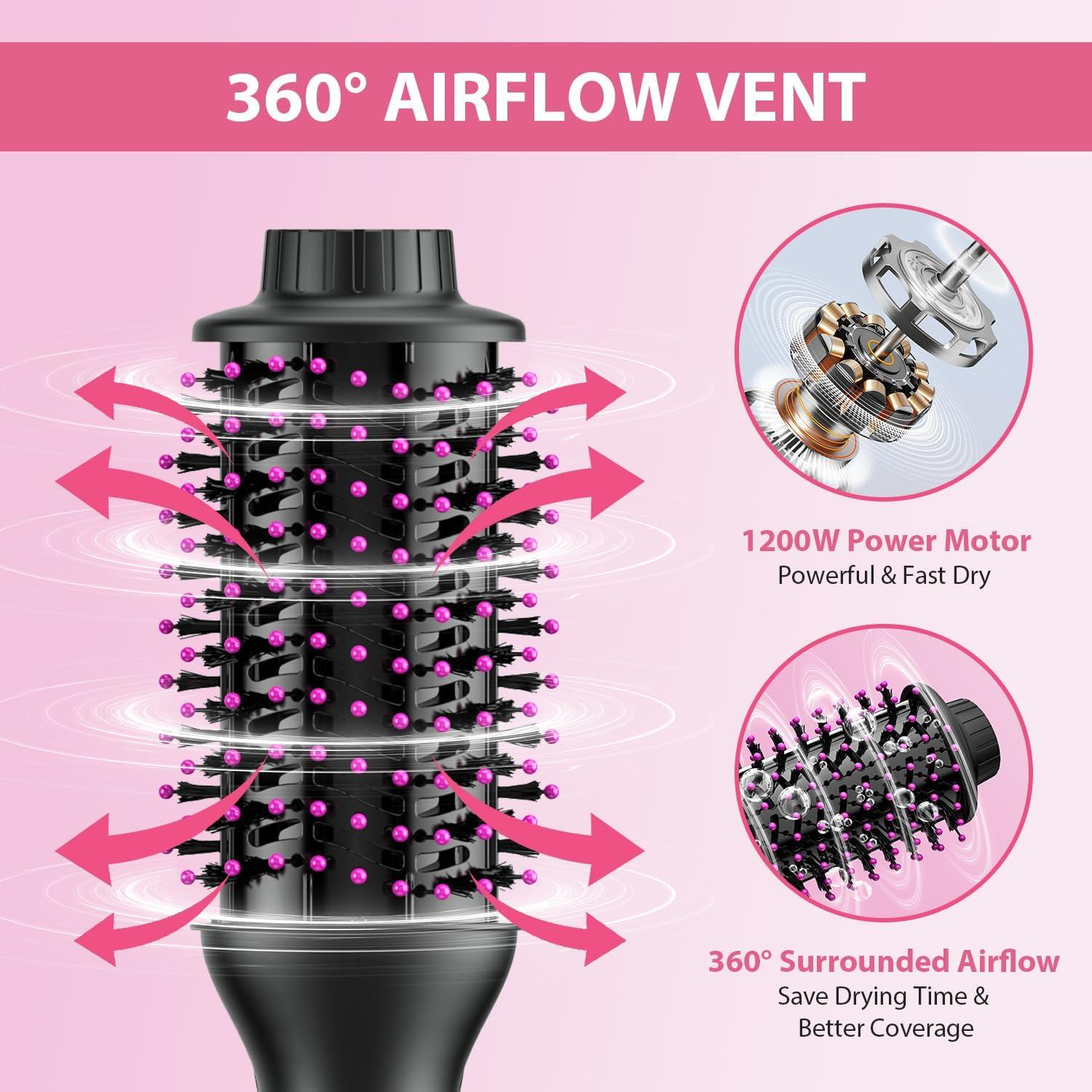 Cepillo Secador de Cabello MiroPure 4 en 1 con 4 Temperaturas