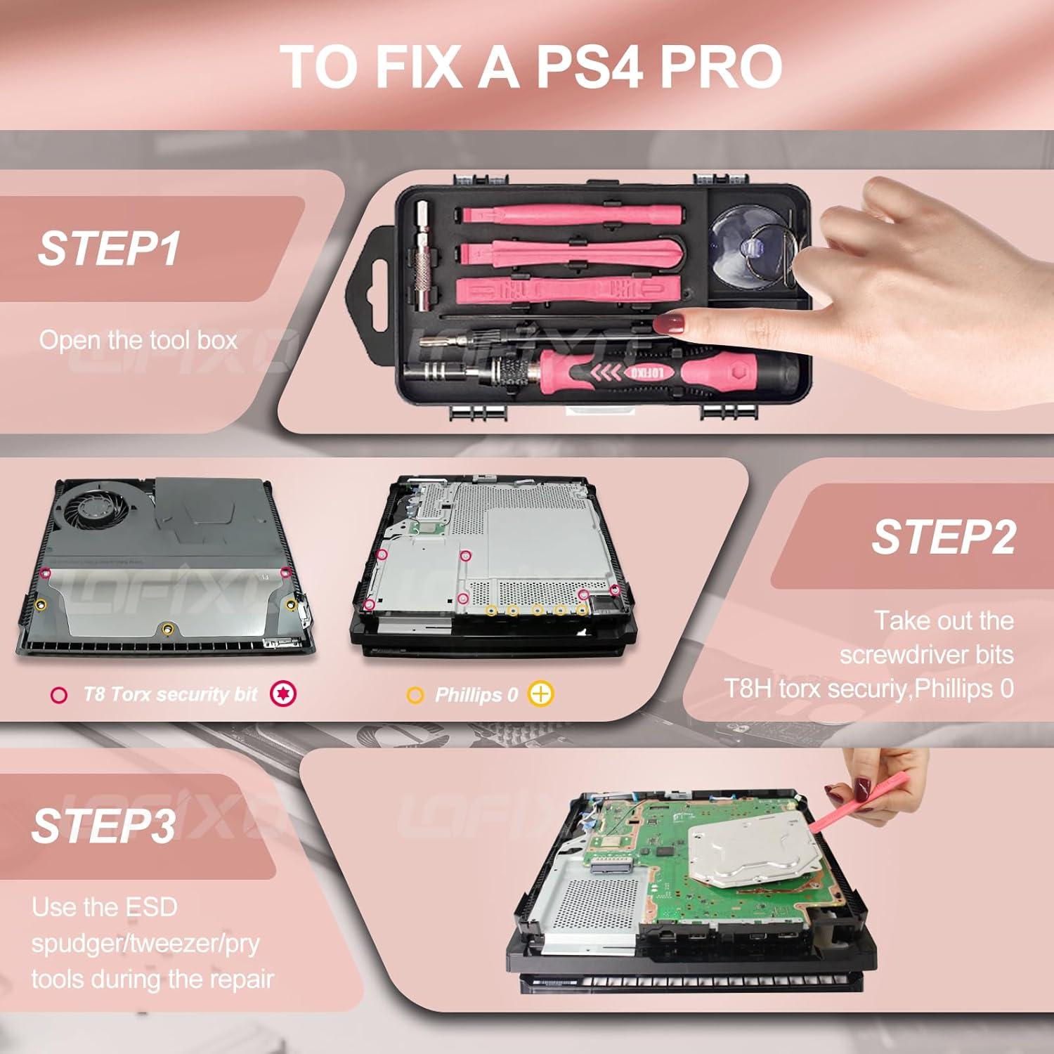 Kit de Destornilladores Rosa 124 Piezas HEARTHFUN para Reparación