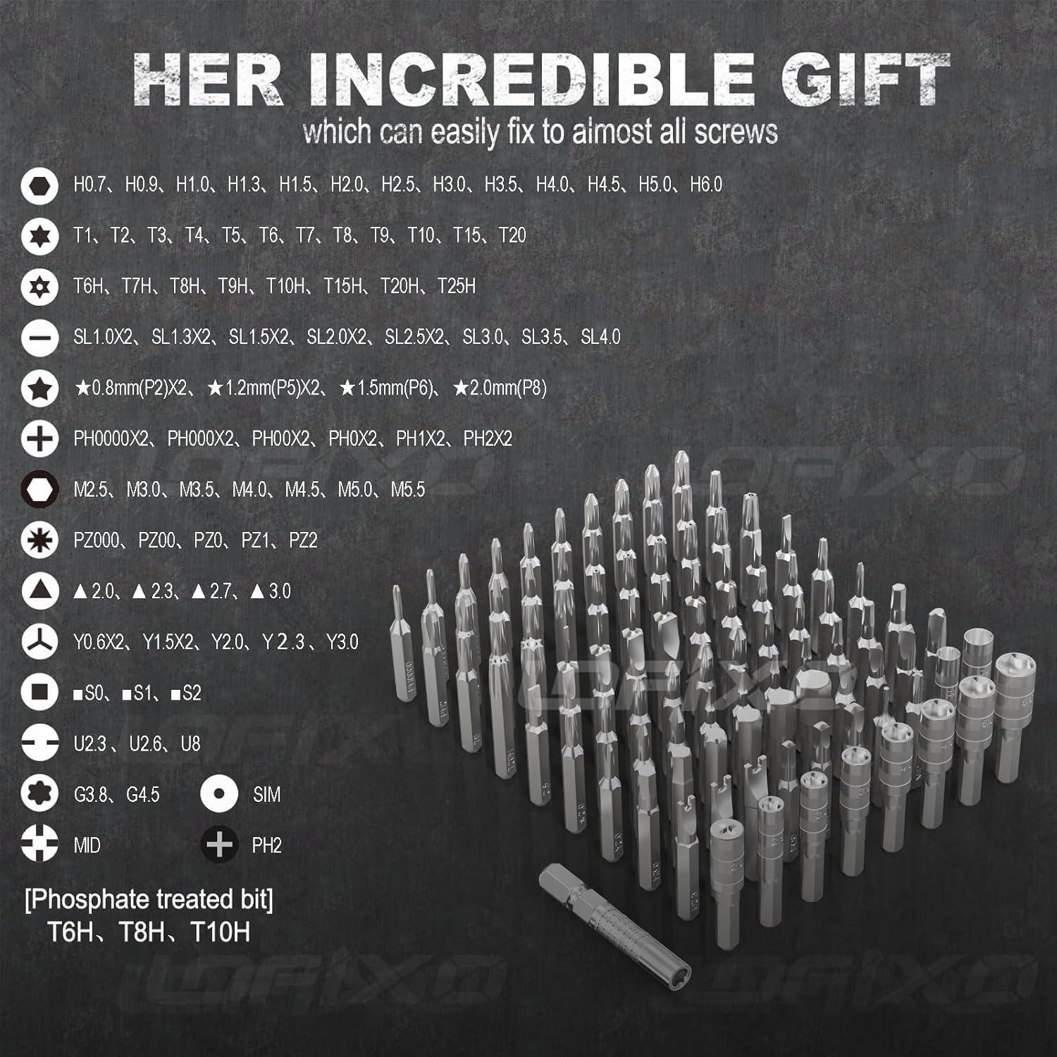 Kit de Destornilladores Rosa 124 Piezas HEARTHFUN para Reparación